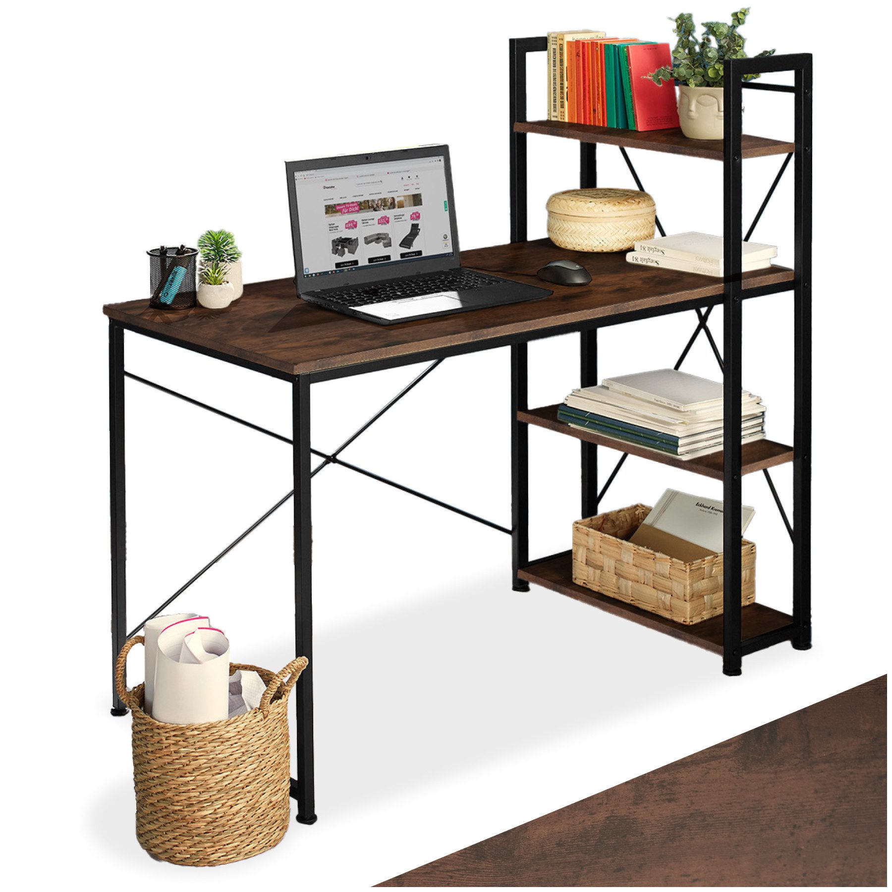 tectake Schreibtisch Computer-Schreibtisch (1-St., 1 tlg), Markanter Comput günstig online kaufen