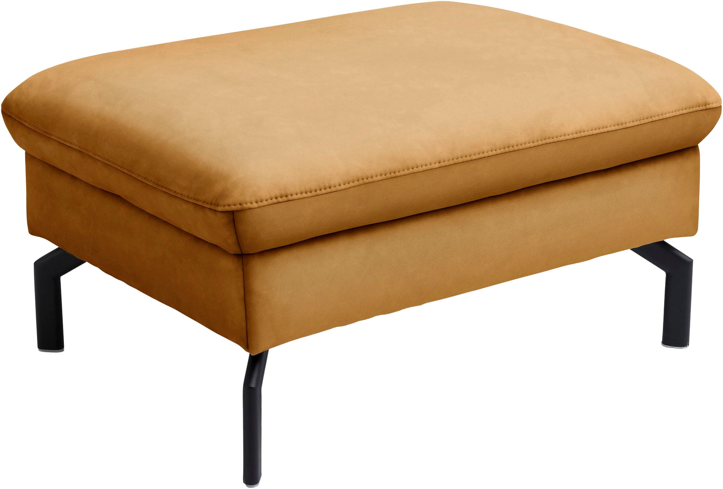 Die PlanBar Hocker PN-EM20028 Breite 87 cm, hochwertiges Glattleder, stylische Metallfüße