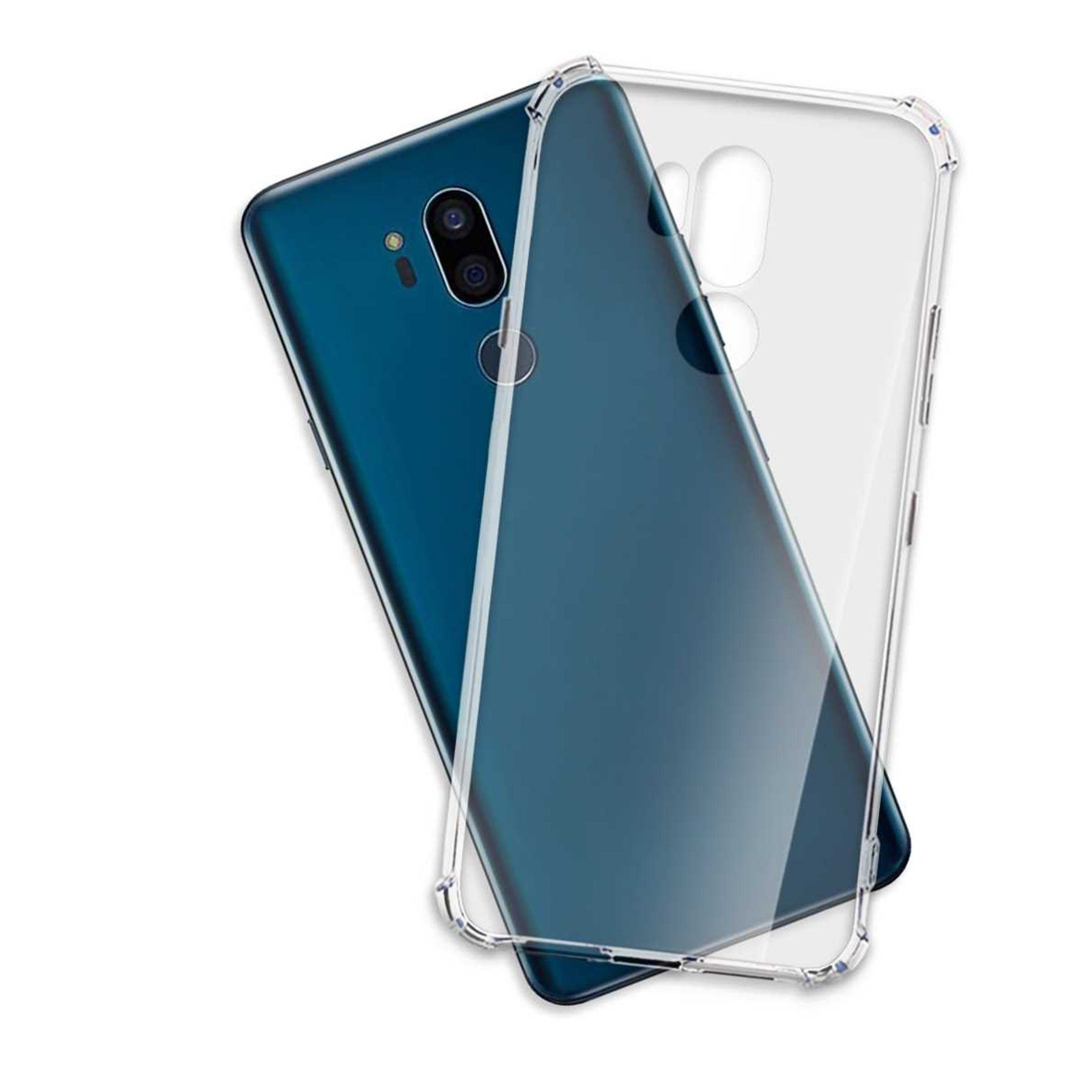 mtb more energy Smartphone-Hülle Clear Armor Case für LG G7 ThinQ, LG G7+ (G710EM), Transparente TPU Schutzhülle Case Backcover mit Anti-Shock Verstärkung