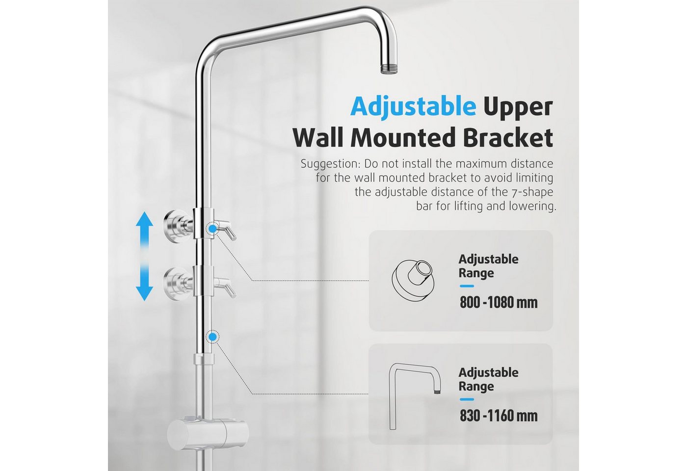 Thumbnail - Rainsworth Duschsystem mit Armatur, mit Ablage, 25 X 25 cm Rund Regendusche, 3 Strahlart(en), Regendusche mit Armatur au...