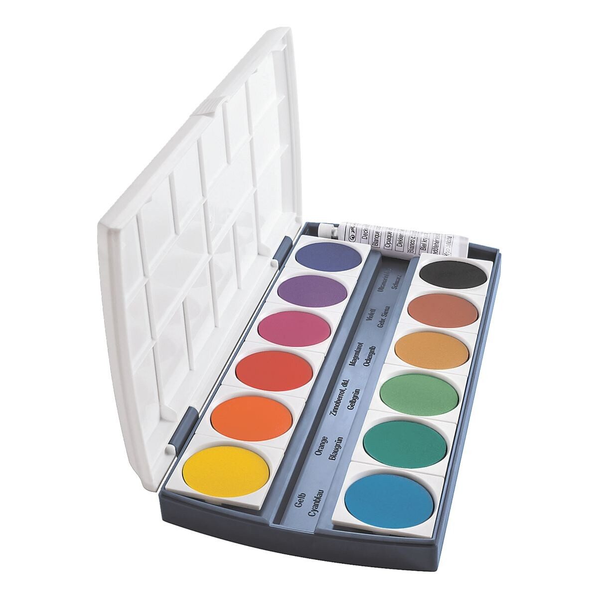 Mini Aquarell Reiseset Mit Skizzenbuch & Holzpalette - 8 Farbfächer & Mischbereich