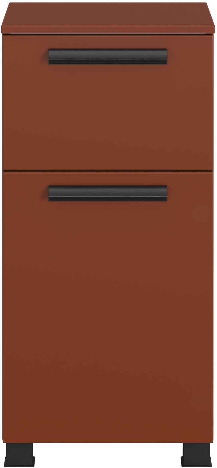 welltime Unterschrank SALVADA, Unterschrank 40 cm, gedämpfte Scharniere, Softclose Rot, Front und Korpus aus hochwertigen MDF, Anti-Finger-Print