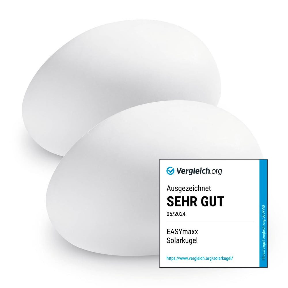 EASYmaxx LED Solarleuchte Solar-Leuchte Stein flach 2er-Set 3,7V, mit Erdspieß stimmungsvolle Akzente Wege Teich Pool Garten Terrasse