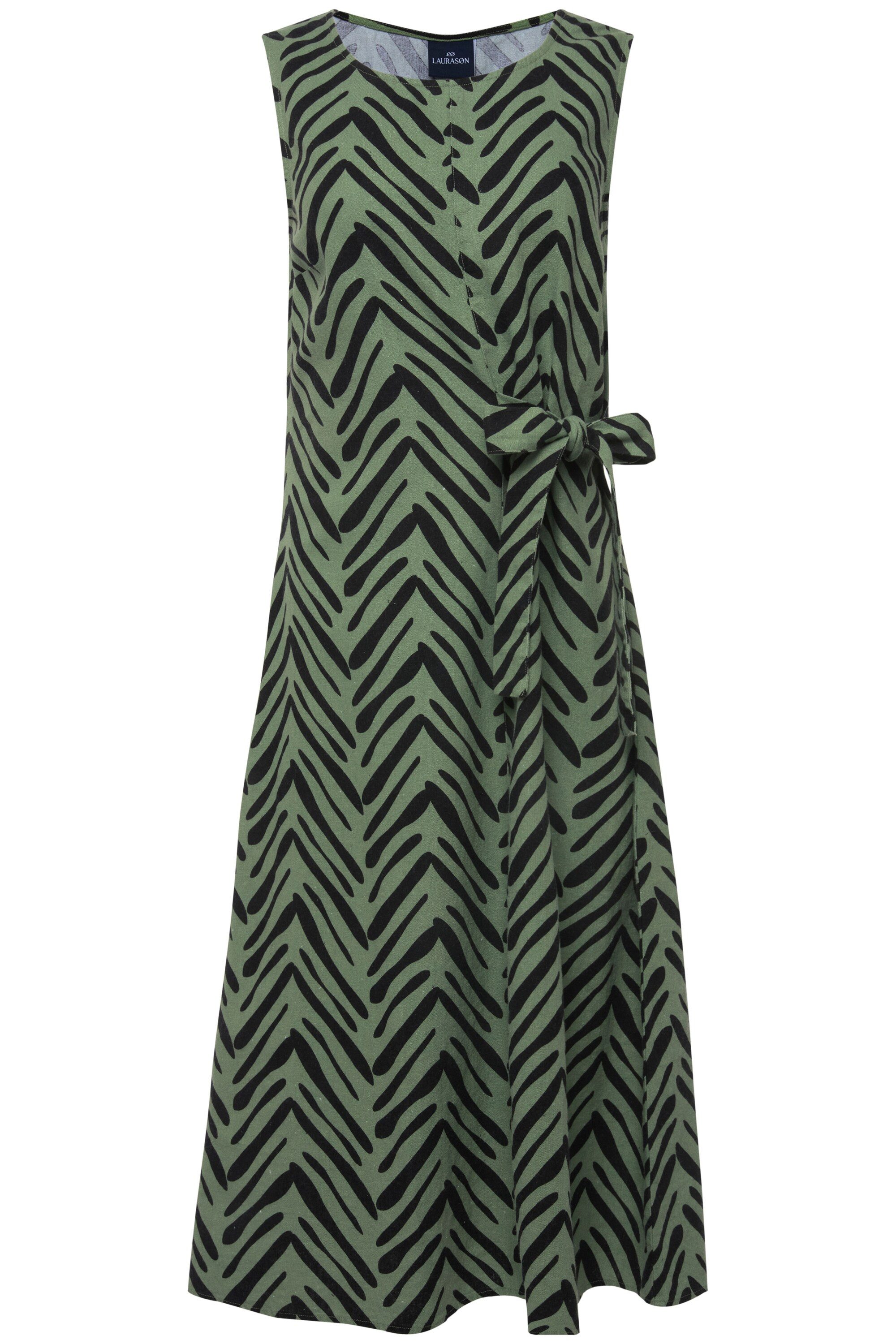 Laurasøn Midikleid Leinenmix-Kleid Straight Fit Allover günstig online kaufen