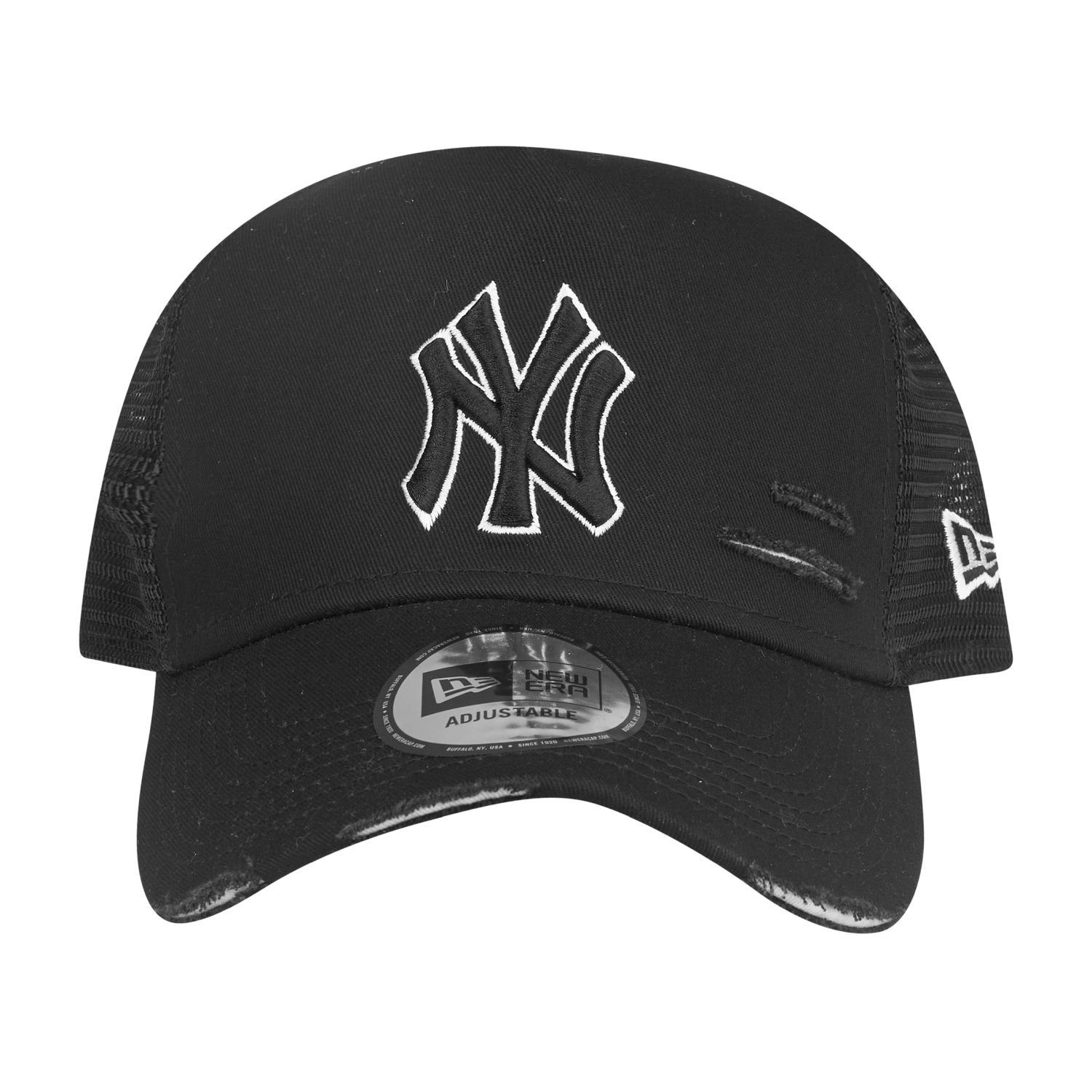 DISTRESSED New New Trucker Cap Trucker Schwarz/Weiß Yankees York Era