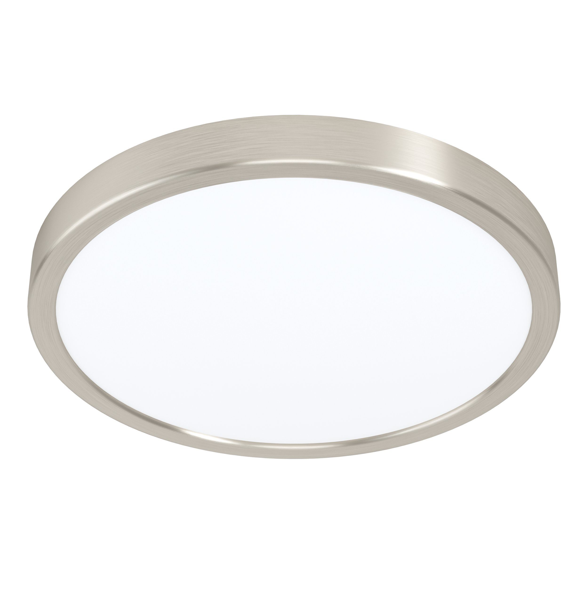 EGLO Aufbauleuchte Fueva-z, Leuchtmittel inklusive, Ø 28,5 cm, ZigBee, App und Sprachsteuerung, dimmbar, nickel-matt, IP44
