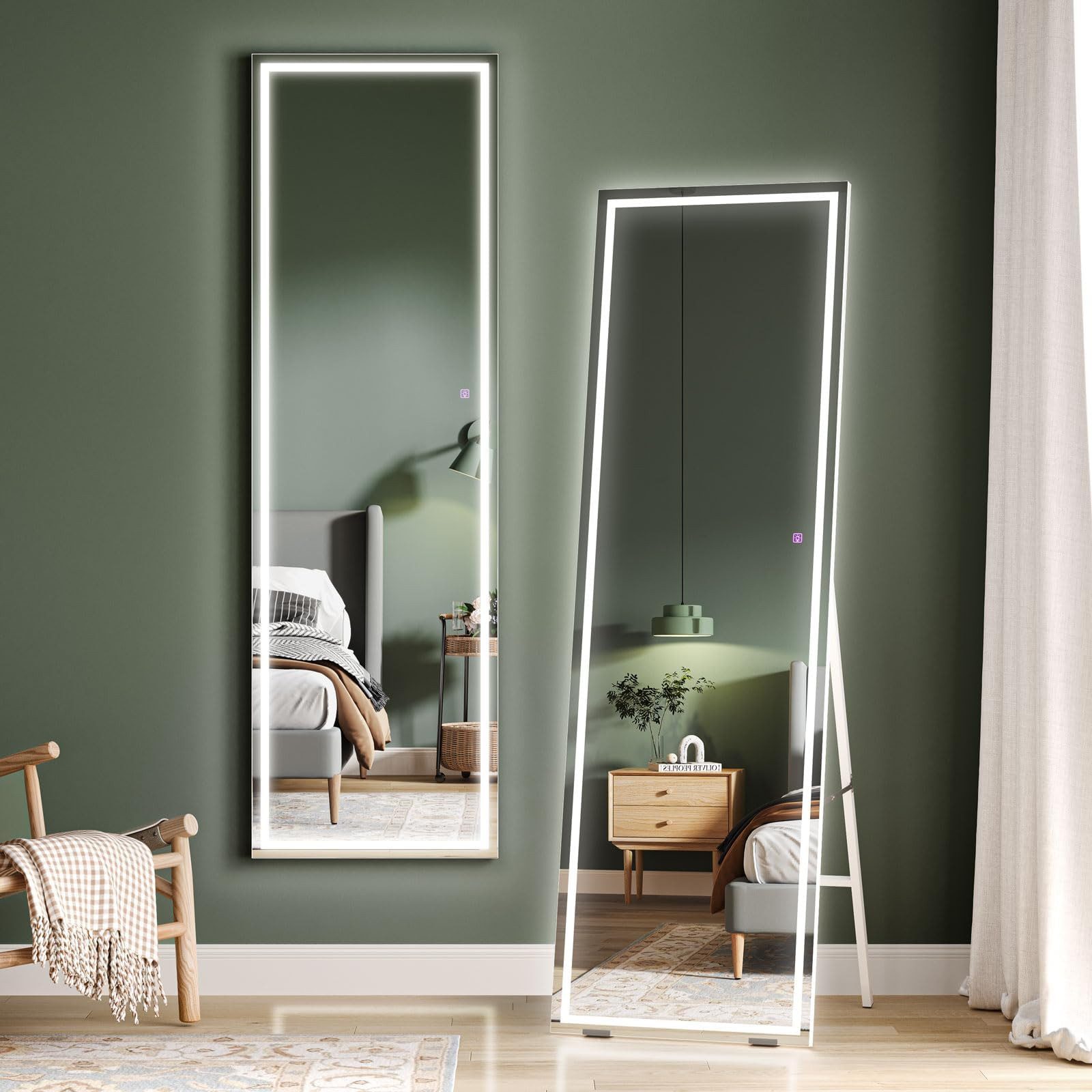 Dripex Ganzkörperspiegel LED Standspiegel mit Beleuchtung Wandspiegel für G günstig online kaufen