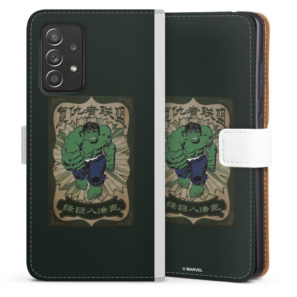 DeinDesign Handyhülle Marvel Hulk Offizielles Lizenzprodukt The Incredible Hulk, Samsung Galaxy A52 Hülle Handy Flip Case Wallet Cover