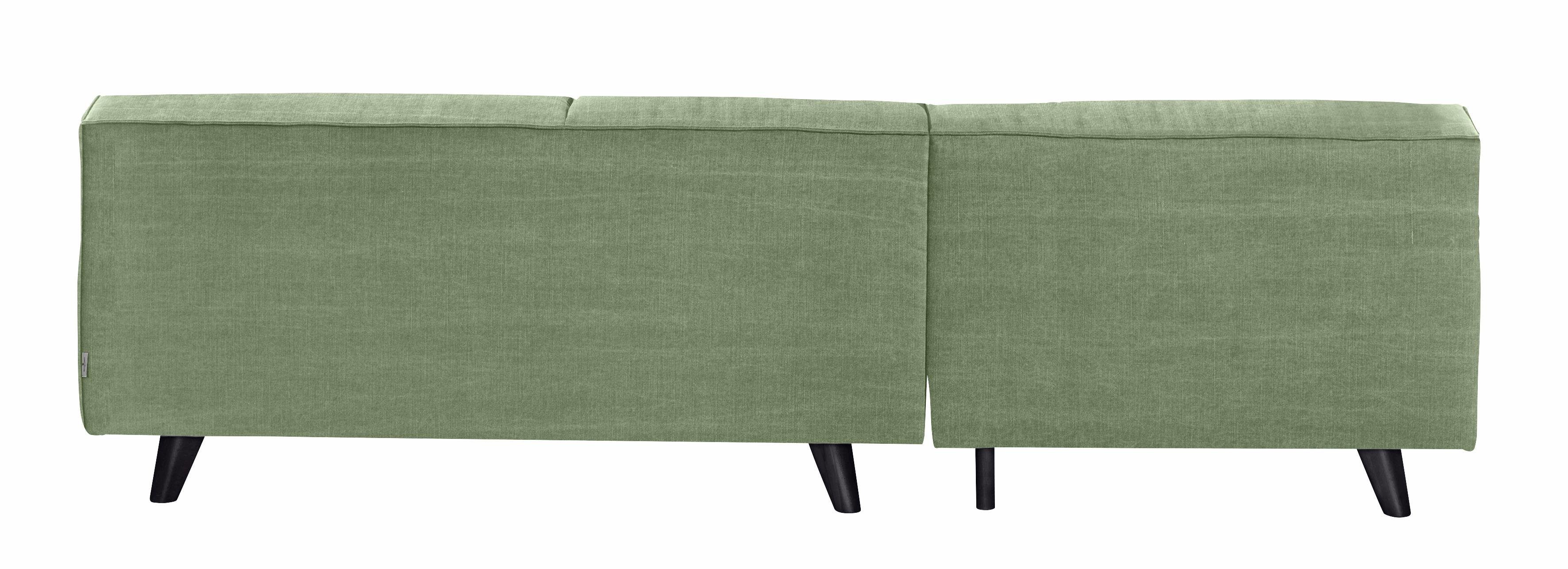 wengefarben im CHIC, Ecksofa TAILOR NORDIC mit Füße Recamiere, TOM HOME Retrolook,