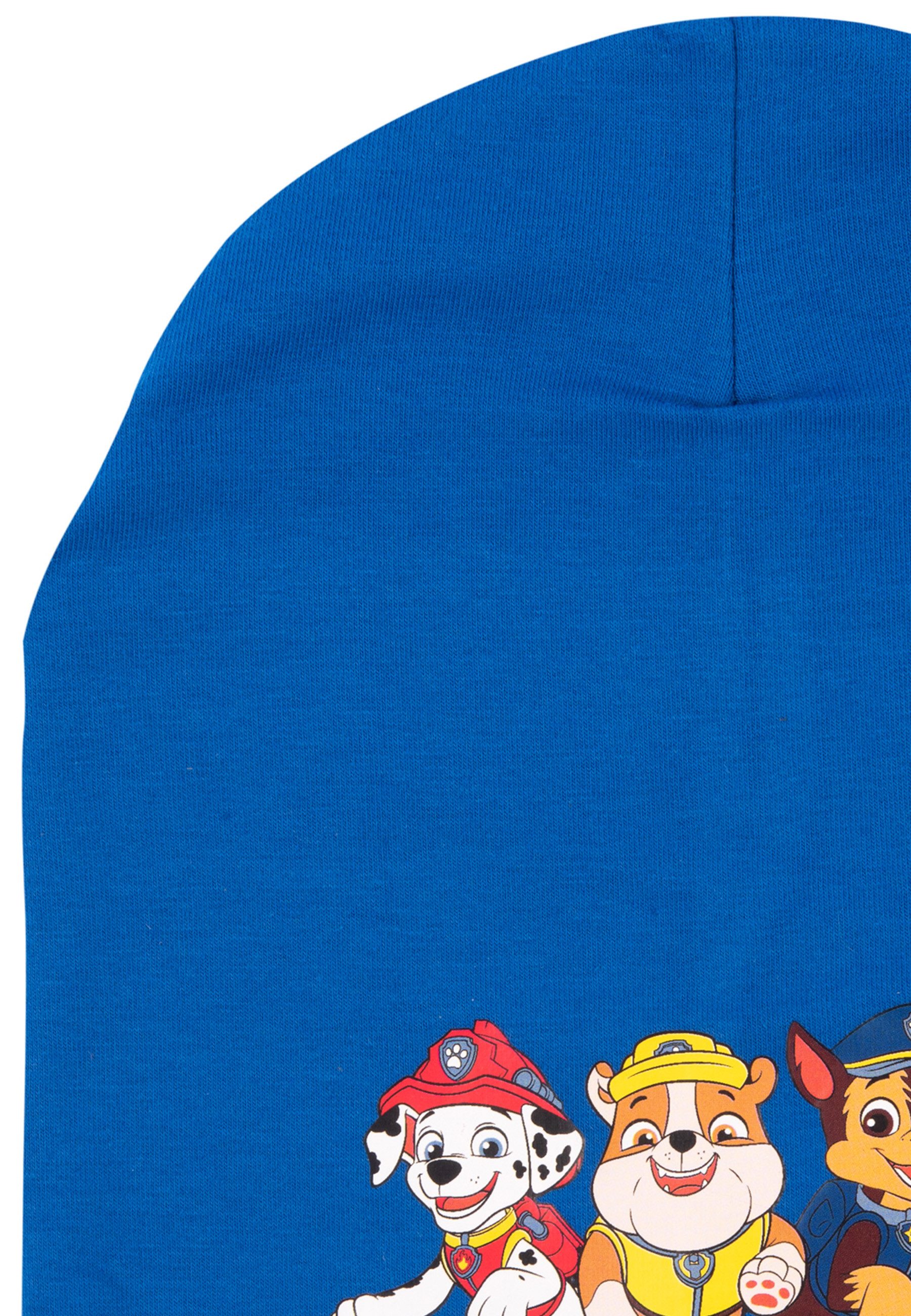 United Labels® Strickmütze Paw Patrol Strickmütze Mädchen Wintermütze Bommel Mütze Pink/Blau
