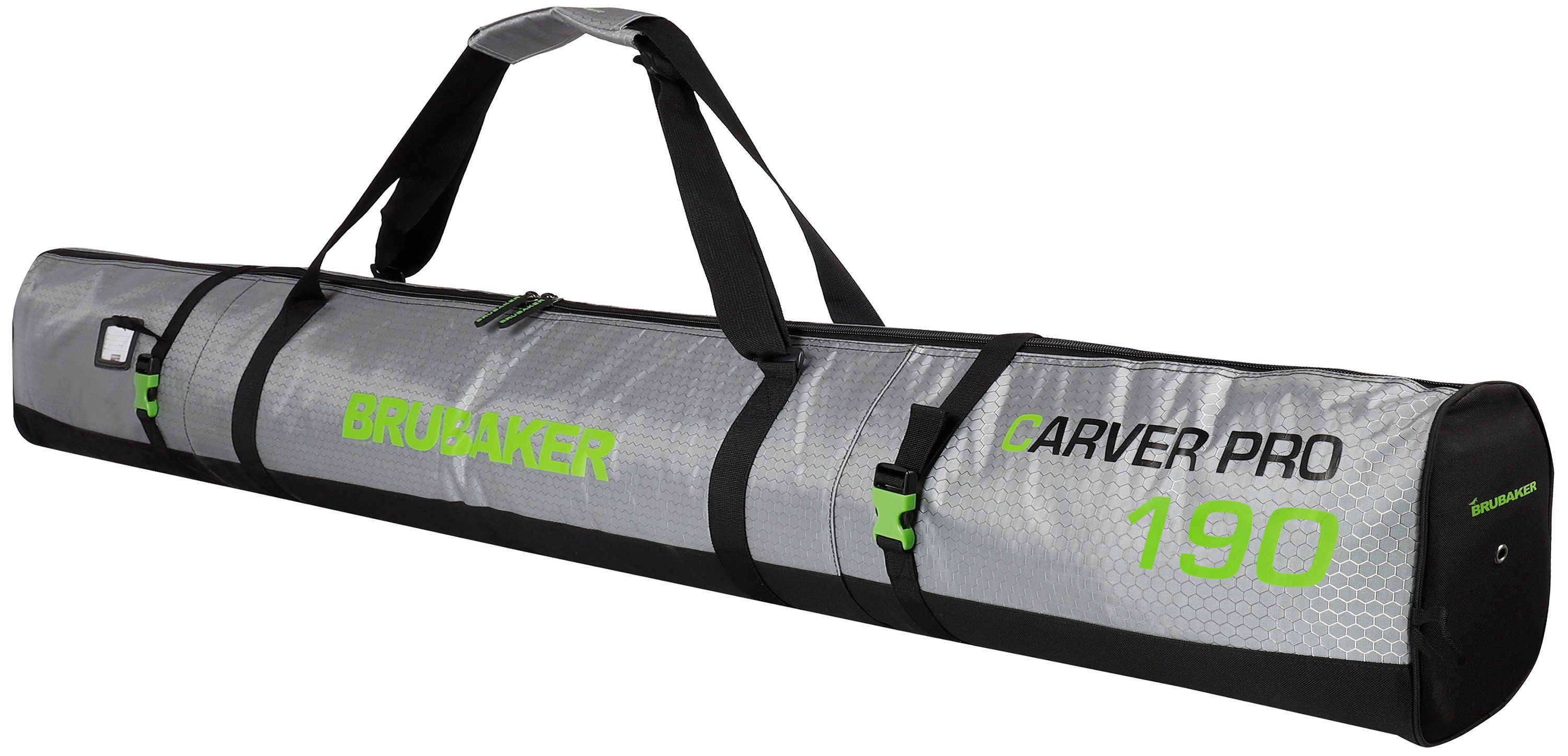 BRUBAKER Skitasche Carver Tec Pro Ski Tasche - Silber Grün (Skibag für Skie günstig online kaufen