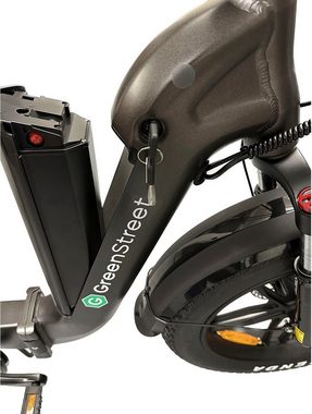 GreenStreet E-Bike Tiefeinsteiger Klapprad GS5, 7 Gang Shimano, Kettenschaltung, Heckmotor, 360 Wh Batterie, Akku, (Set, 2 tlg., mit Akku-Ladegeräte)