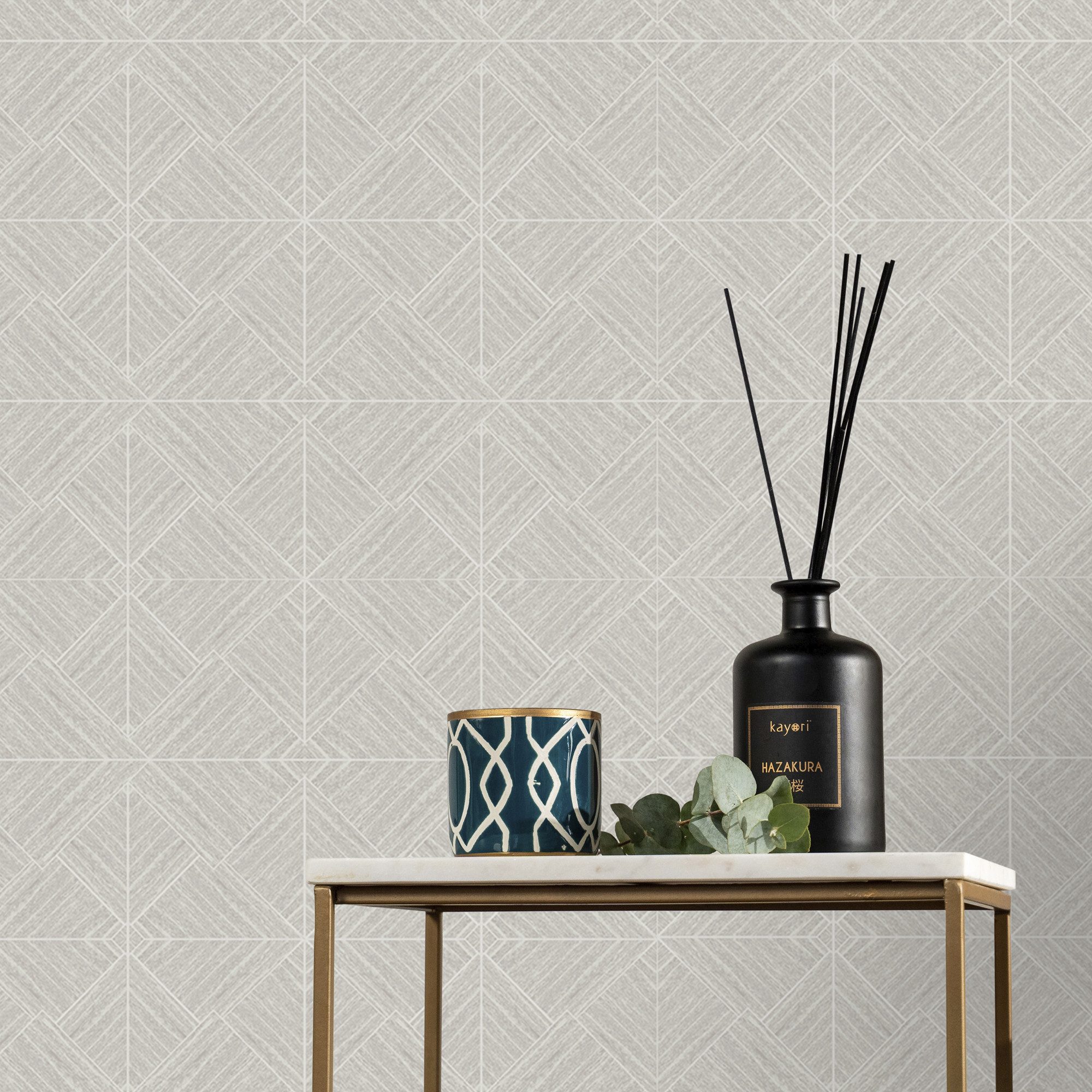Kayori Vliestapete Kyushu, glatt, kariert, (1 St), 10mx52cm (ca. 5m2)