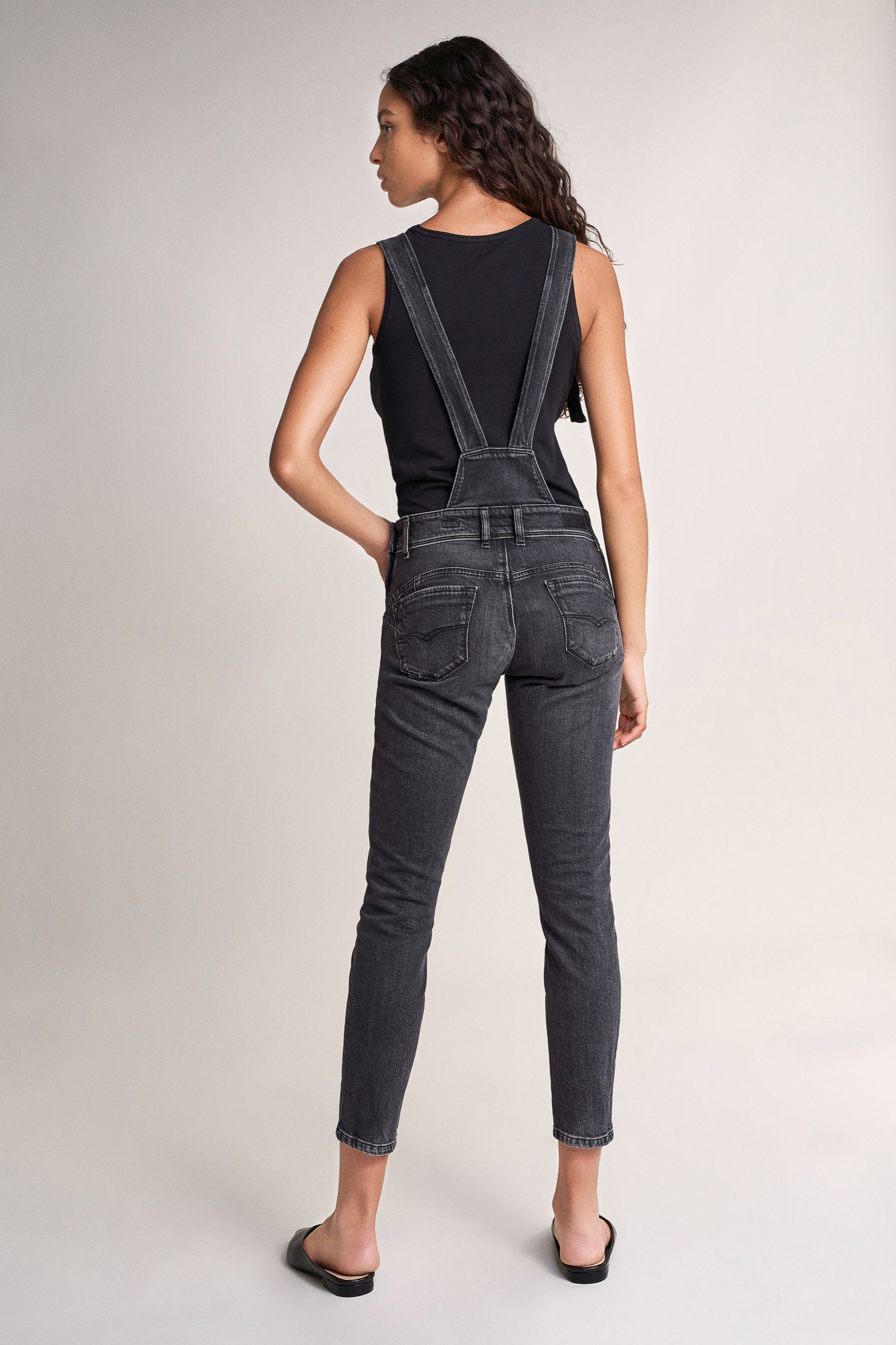 Salsa Stretch-Jeans SALSA JEANS WONDER PUSH UP CAPRI OVERALL washed out grey 123892.0000