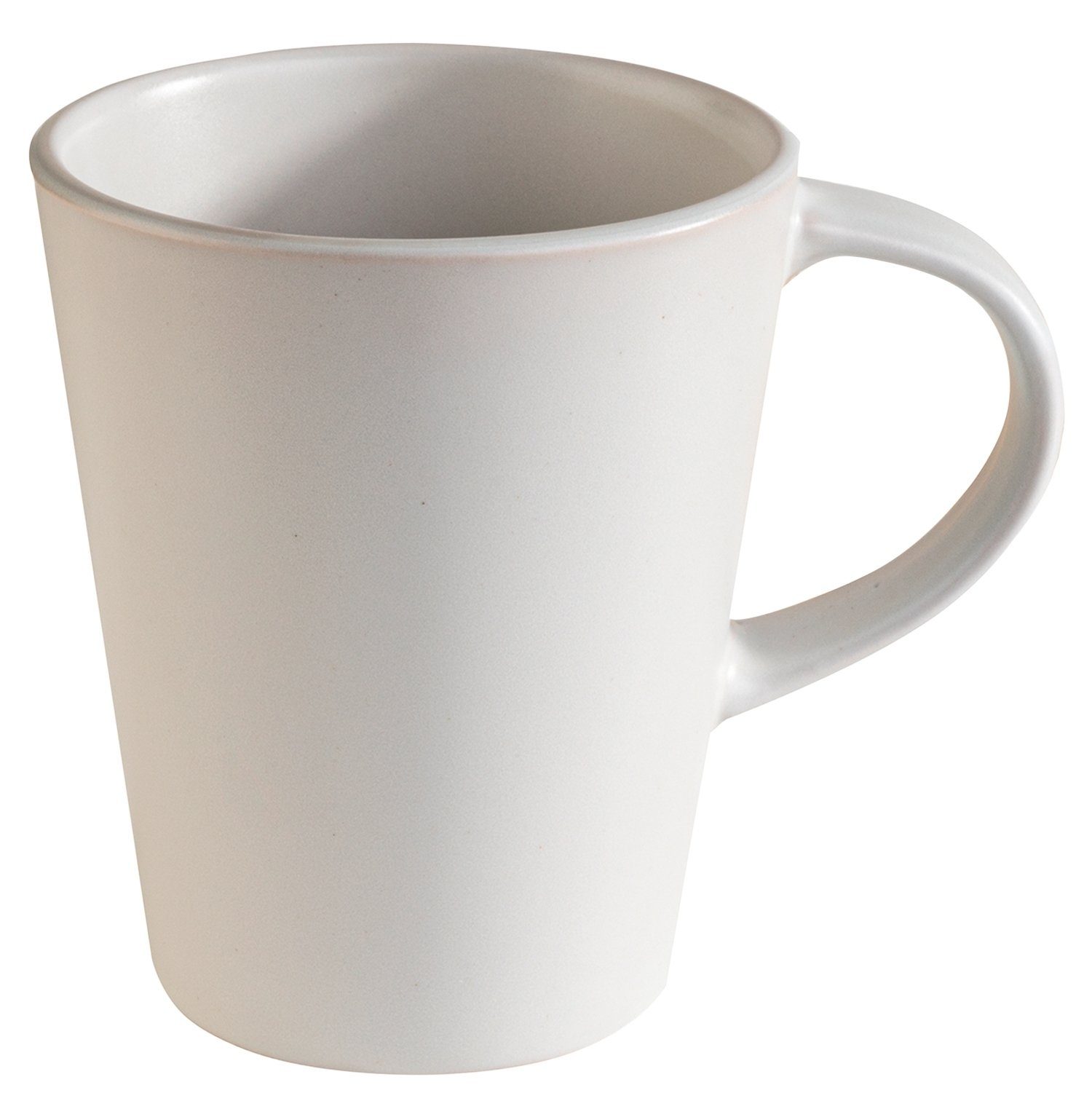 Home4You Tasse Steingut matt, Weiß 440 ml, Kaffeetasse