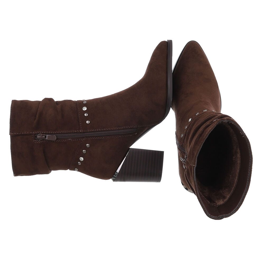 Ital-Design Damen Elegant High-Heel-Stiefelette (88577531) Blockabsatz günstig online kaufen