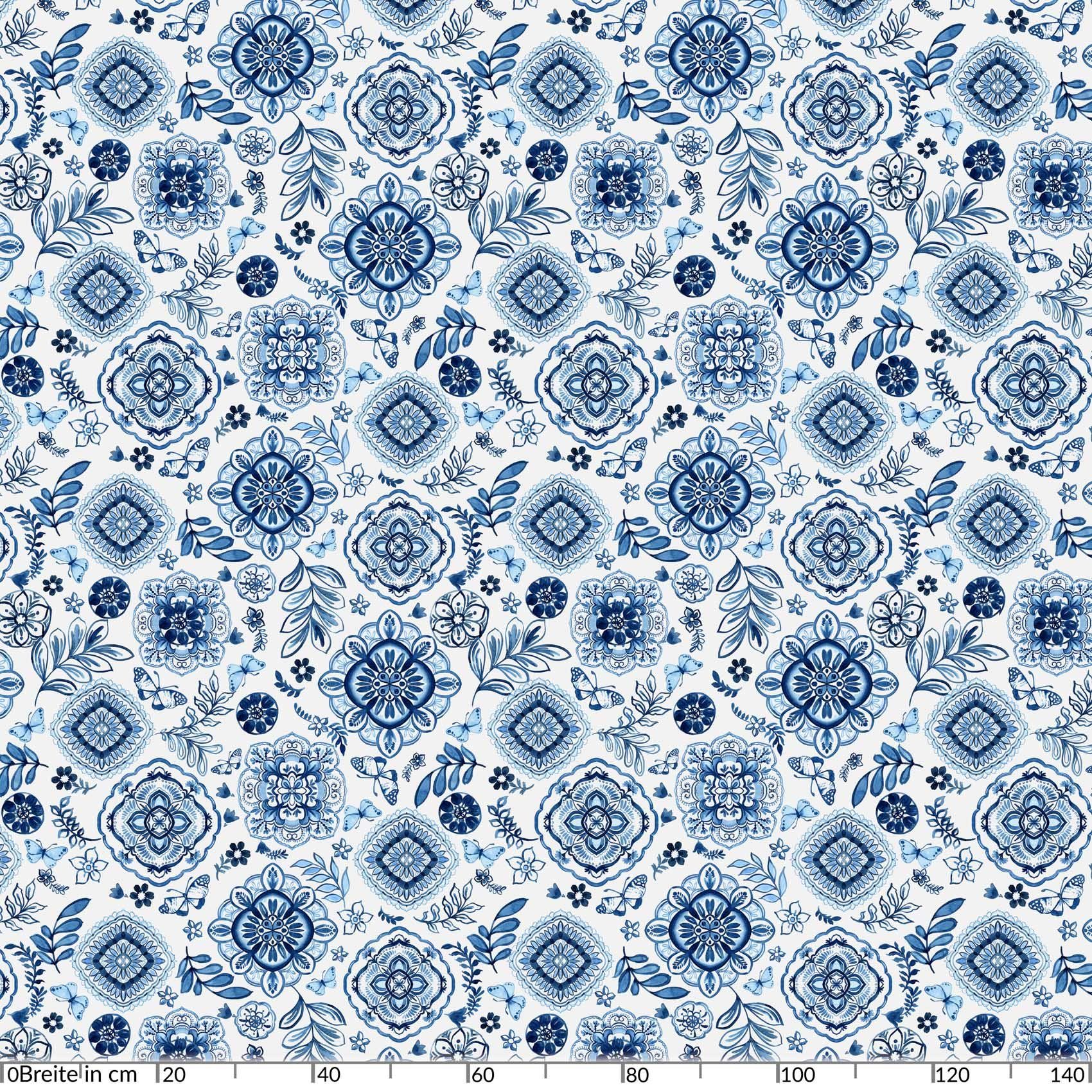 Blau Ornamente Wasserabweisend Robust Breite Glatt 140, Wachstuch Tischdecke Tischdecke ANRO