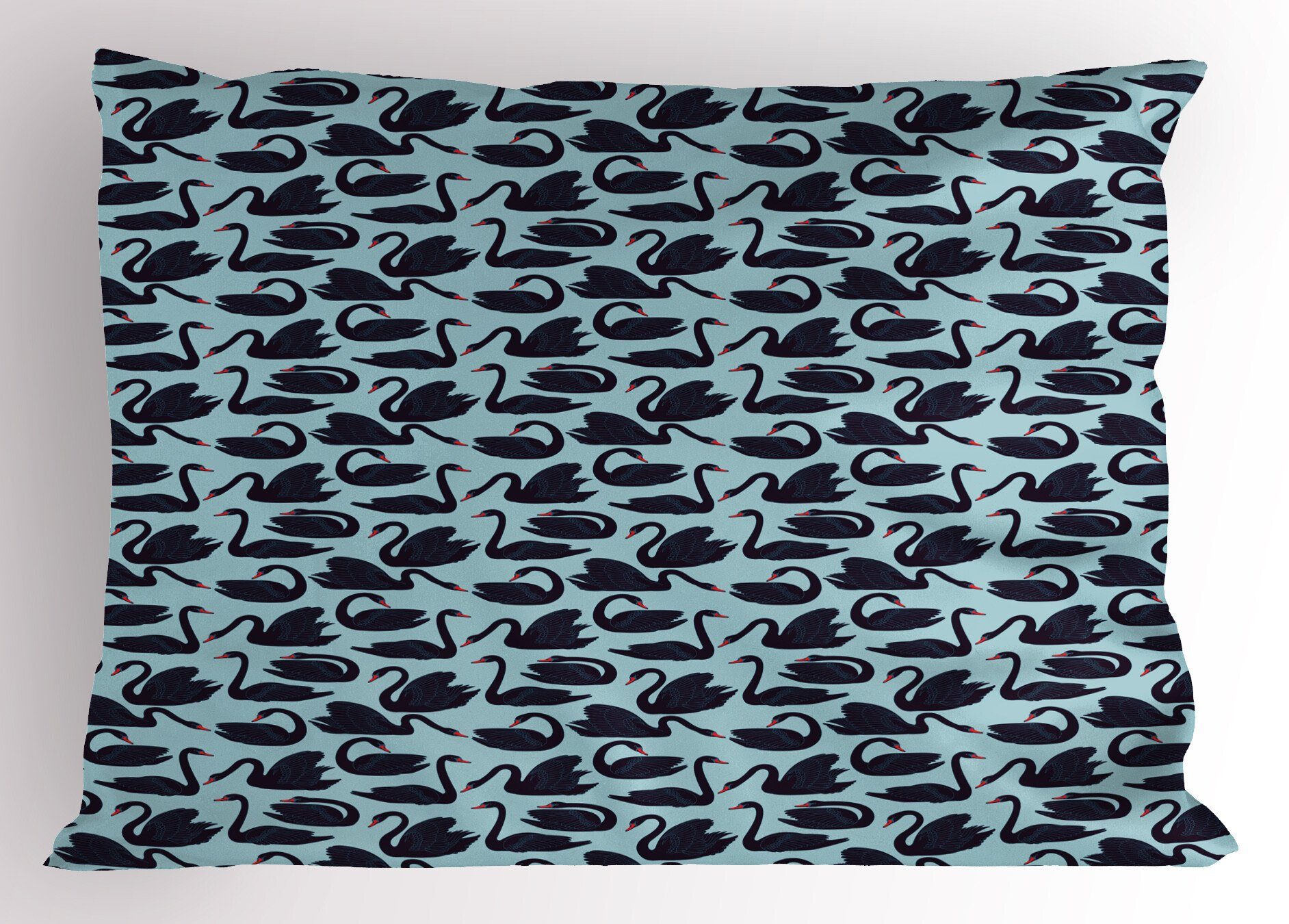 Dekorativer Gedruckter Wasservogel Schwan Kissenbezüge Size Langhalsiger Stück), (1 Kissenbezug, Abakuhaus Standard King