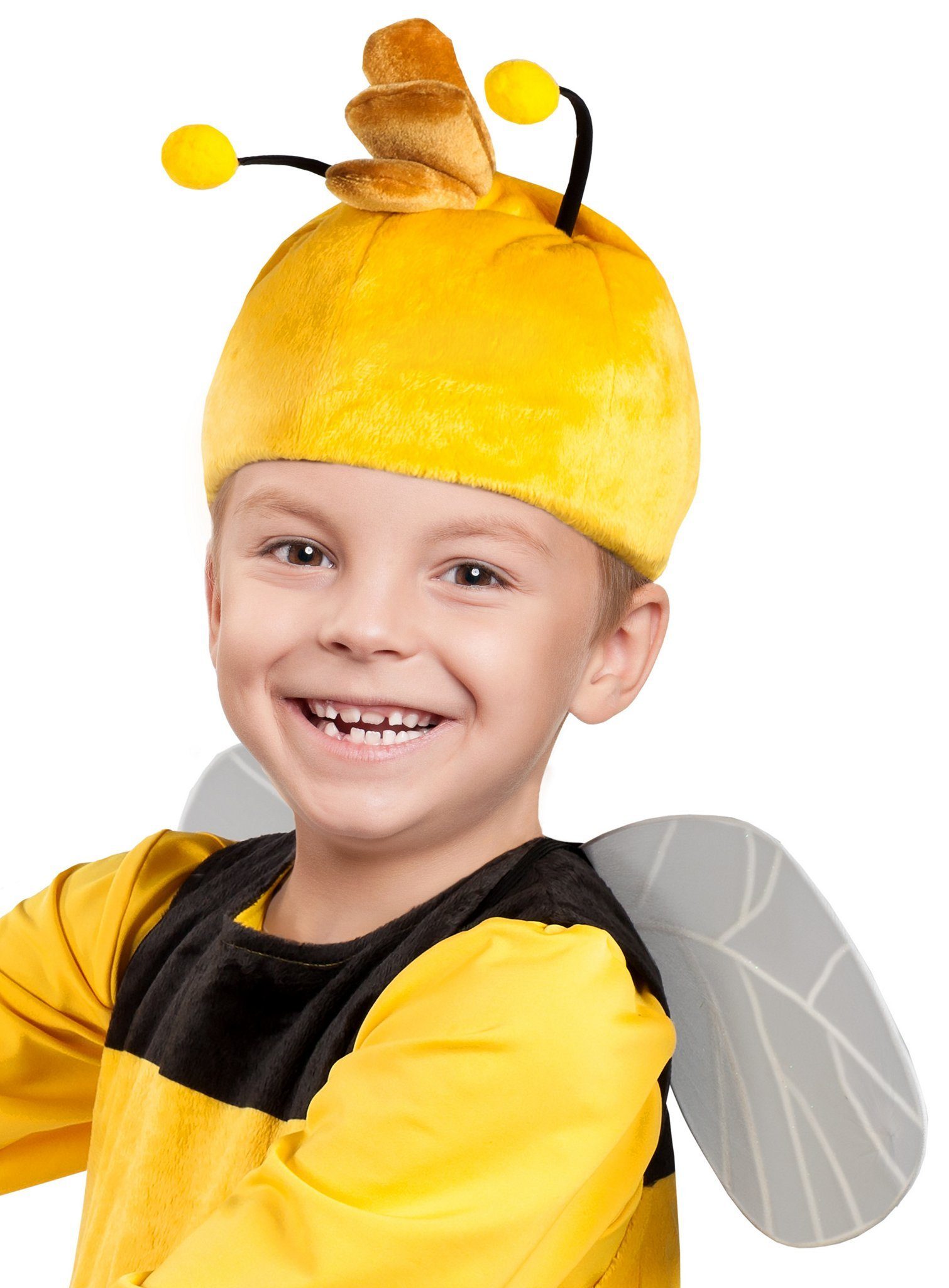 Maskworld Kostüm Willi Kopfbedeckung für Kinder, Tragbares Kopfteil für  träge Bienen - original lizenziert!
