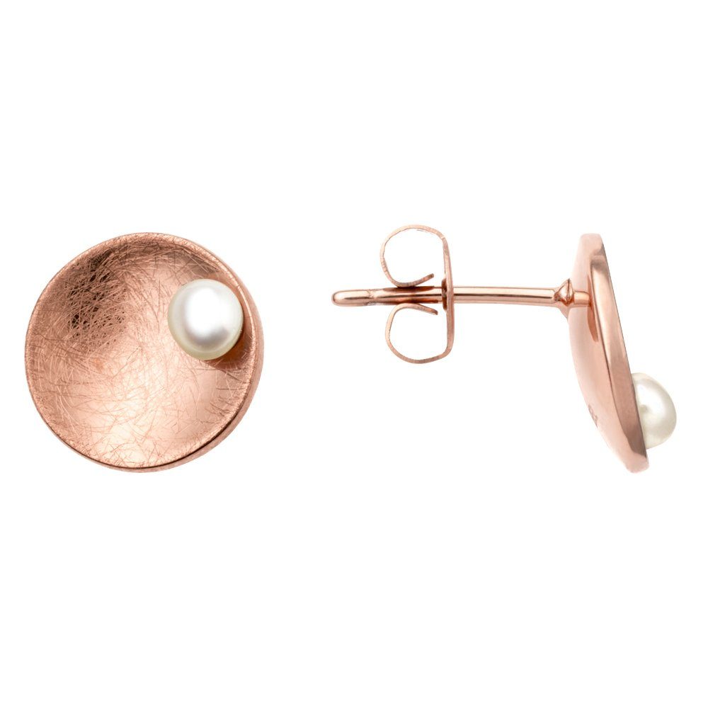 Heideman Paar Ohrstecker Scab poliert (Ohrringe, inkl. Geschenkverpackung), mit Perle weiß rosegoldfarben