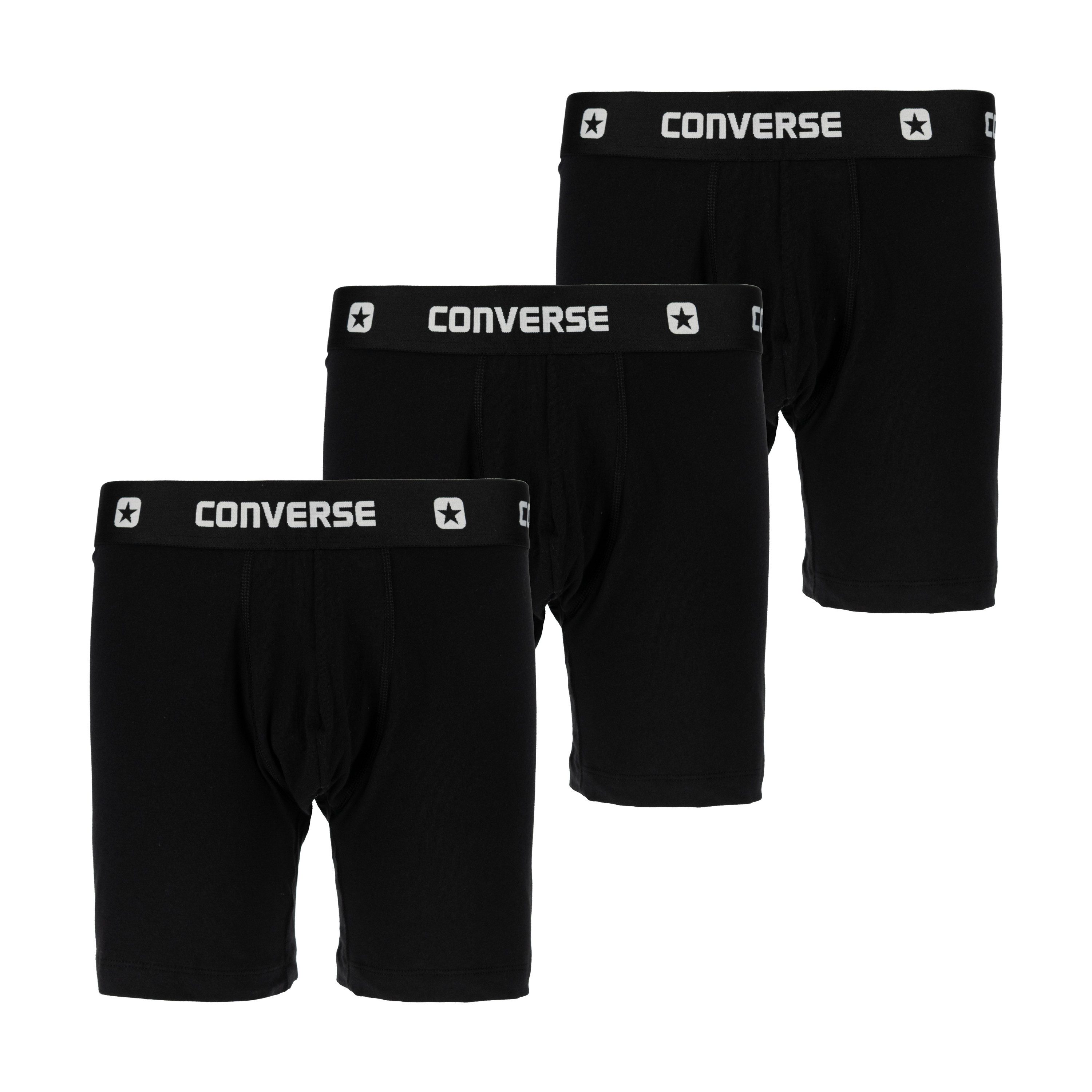 Converse Boxershorts MENS SOLID 3PK COTTON BB (3-St) 3er-Pack, mit elastischem Bund, aus Baumwolle und Elasthan