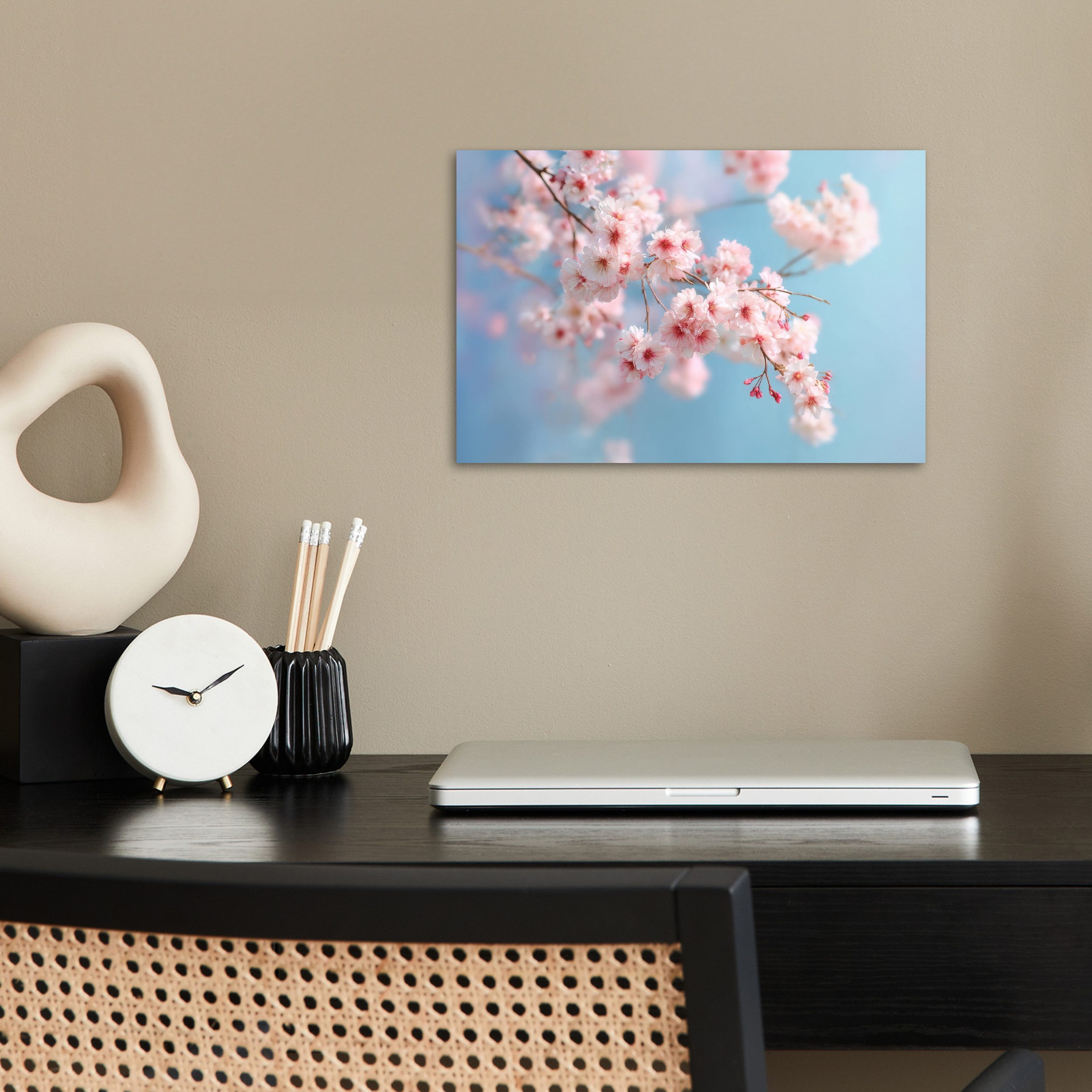 MuchoWow Poster Takken - Bloesems - Roze, (1 St), Poster ohne Rahmen, Wandbild, Wandposter, 30x20 cm