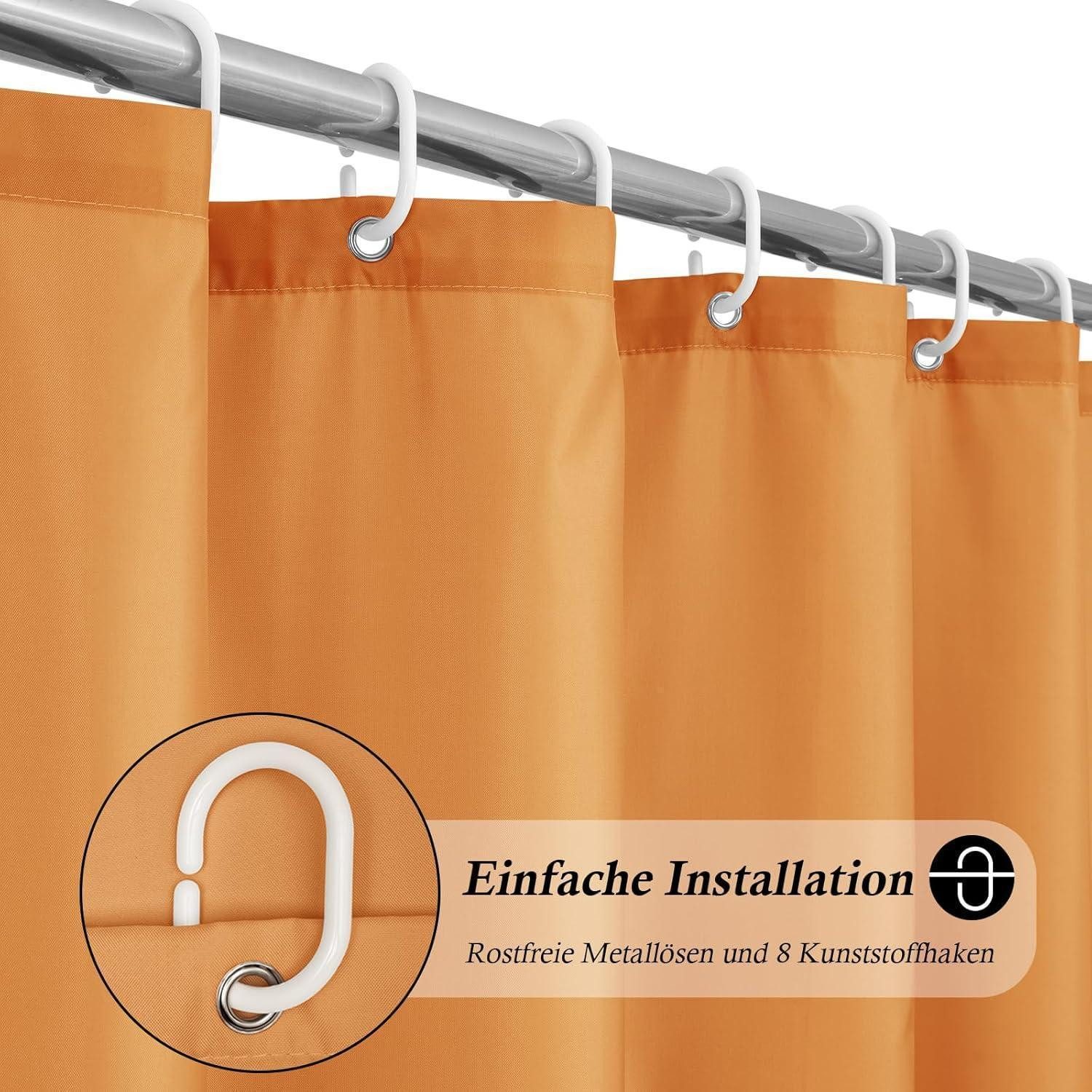 LuxusKollektion Duschvorhang Duschvorhang 120x200 Wasserdicht Orange H200 x B120 cm (1er Pack)