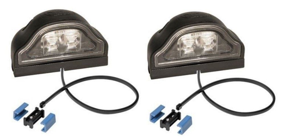 Anhänger 2x Aspöck Regpoint LED Kennzeichenleuchte + DC Flachkabel 0,80m