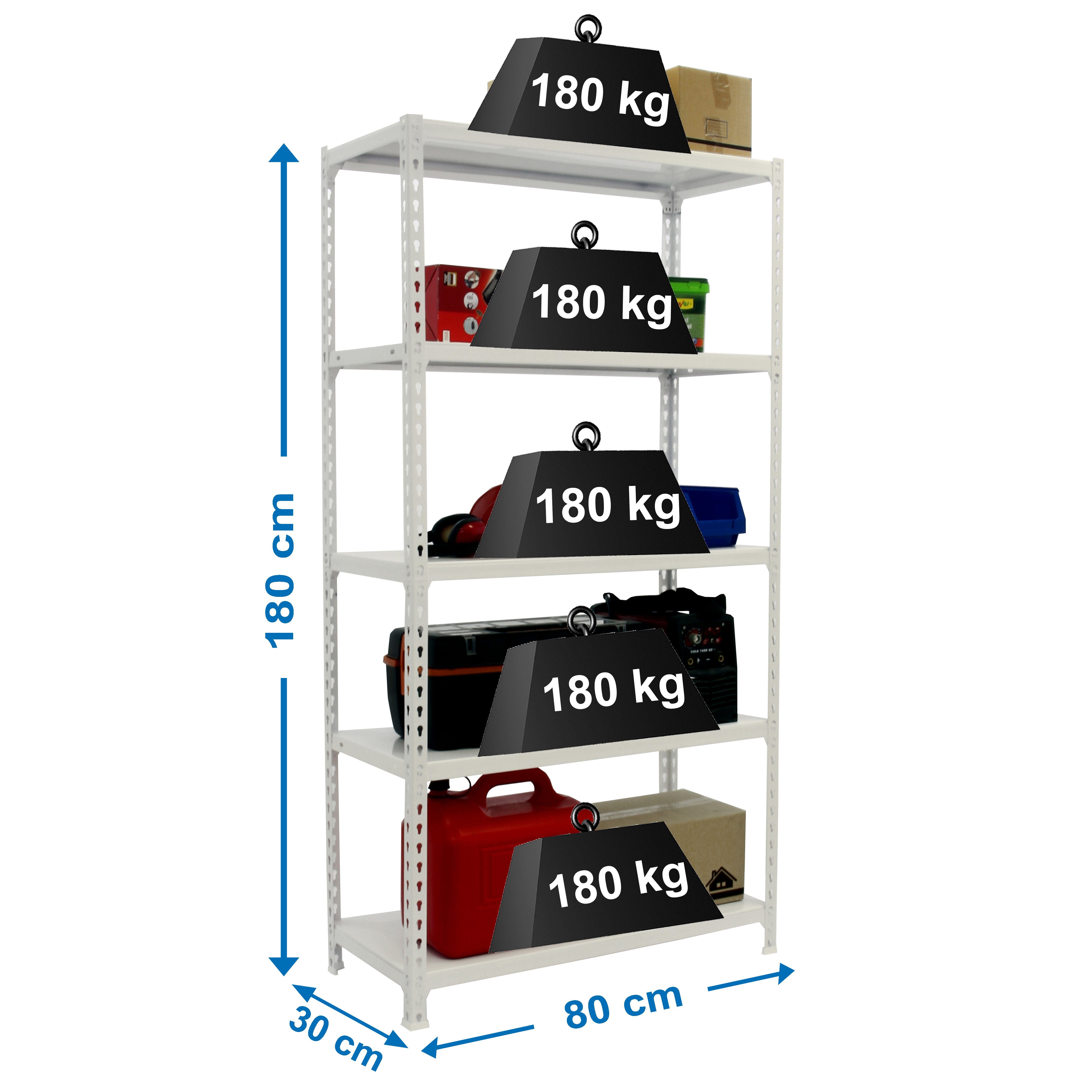 PROREGAL® Schwerlastregal METAL SHARK  180x80x30cm Fachlast günstig online kaufen