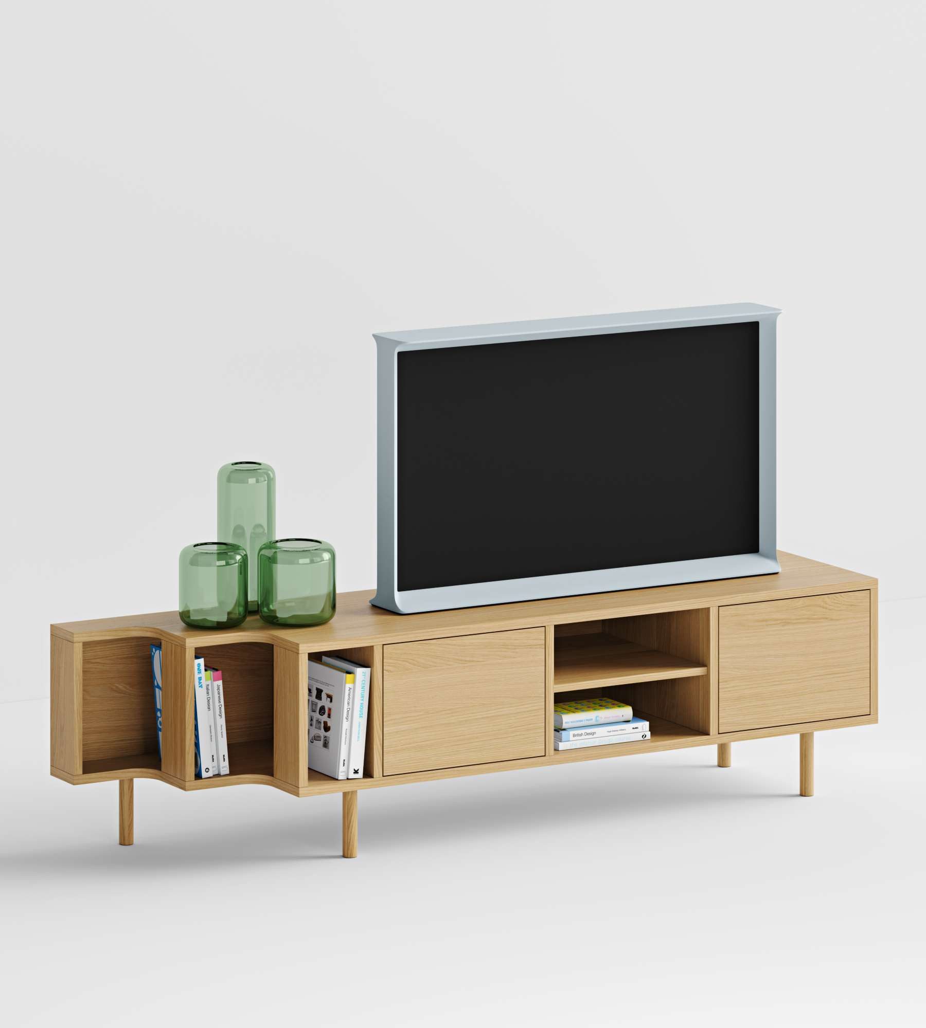 Woodman TV-Board Shift, mit Echtholzfurnier aus Eiche, Breite 189 cm, mit Push-to-Open, FSC®