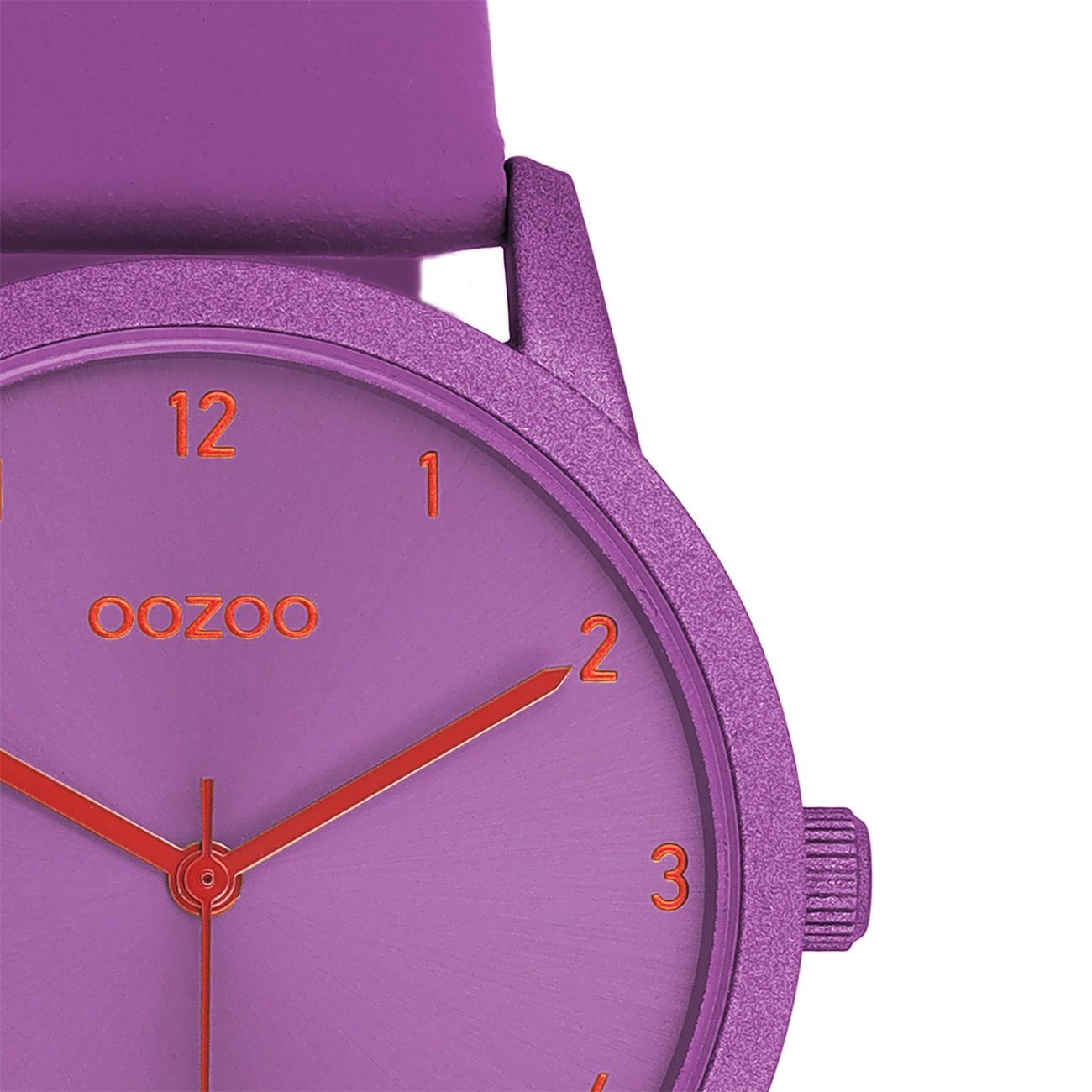 OOZOO Quarzuhr Oozoo Damen Armbanduhr Timepieces Analog, (Analoguhr), Damenuhr rund, mittel (ca. 38mm), Lederarmband lila, Fashion