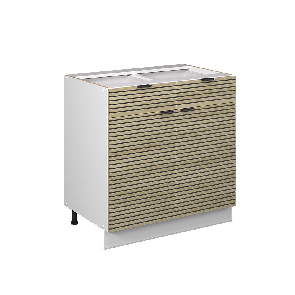 Vicco Unterschrank Fame-Line, Eiche Paneel/Weiß, 80 cm ohne Arbeitsplatte ( günstig online kaufen