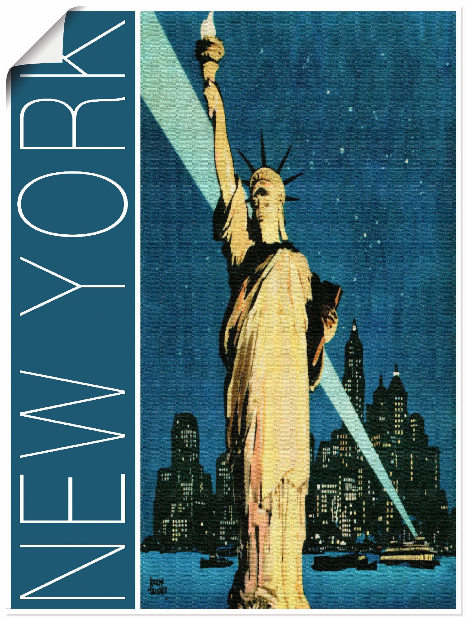 Artland Wandbild New York Vintage Reiseplakat, Amerika (1 St), als Alubild, Leinwandbild, Wandaufkleber oder Poster in versch. Größen