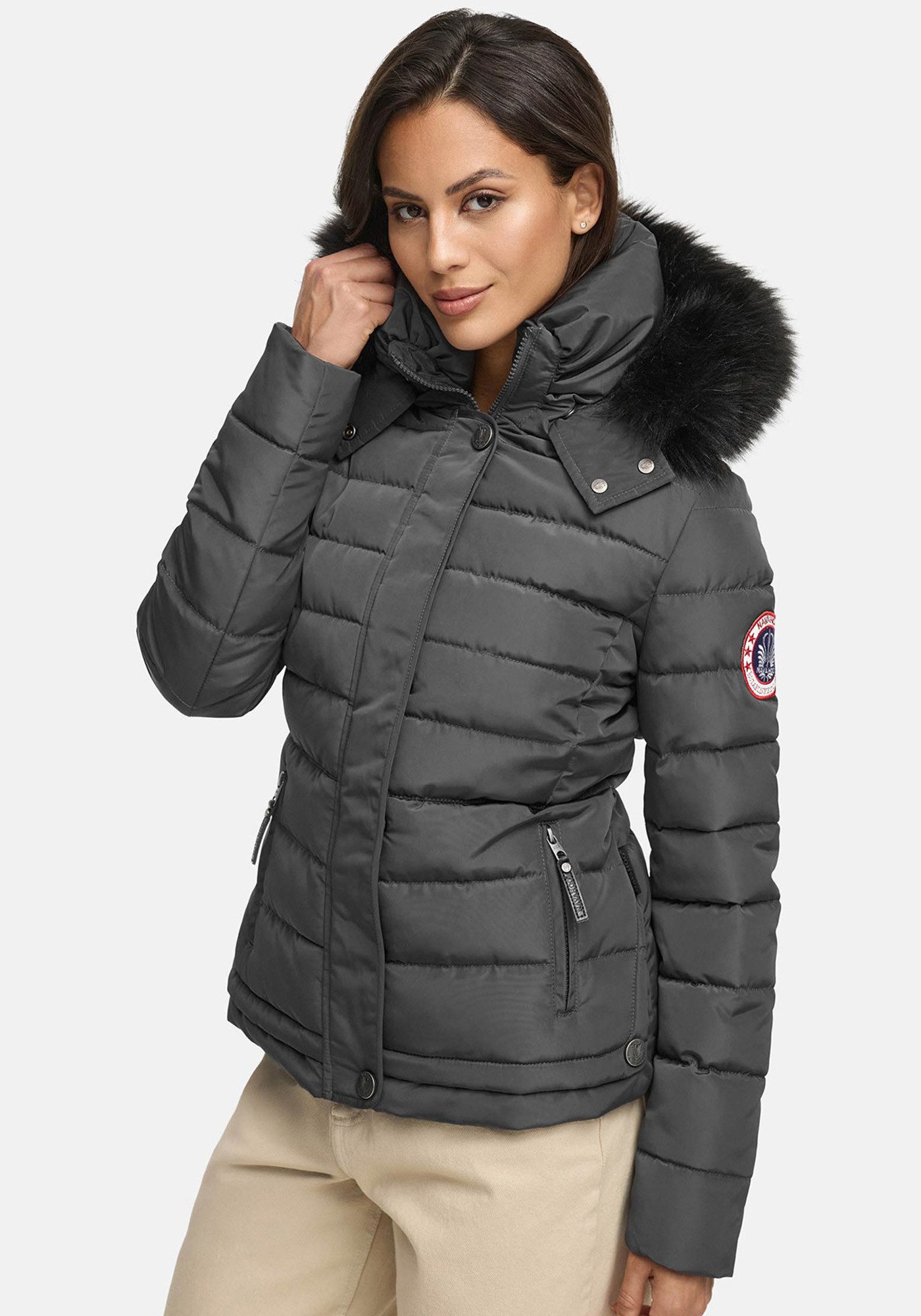 Navahoo Steppjacke Chloe hochwertige Winterjacke mit abnehmbarer Kapuze
