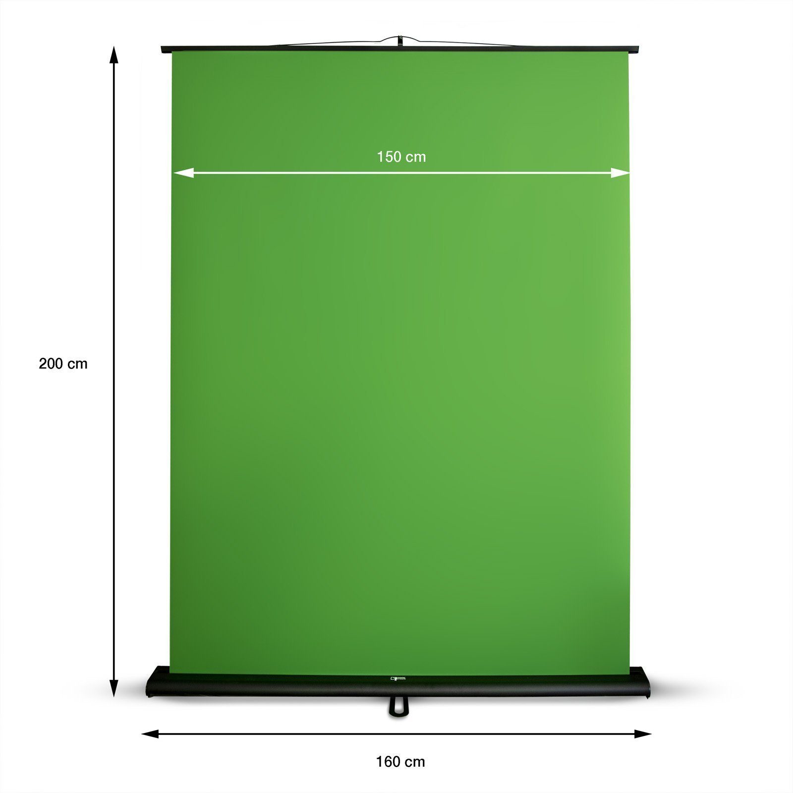 Karat Fotohintergrund Green Screen, Fotoleinwand, faltbar, 160 x 200cm, aus Polyester, Ausfahrbar