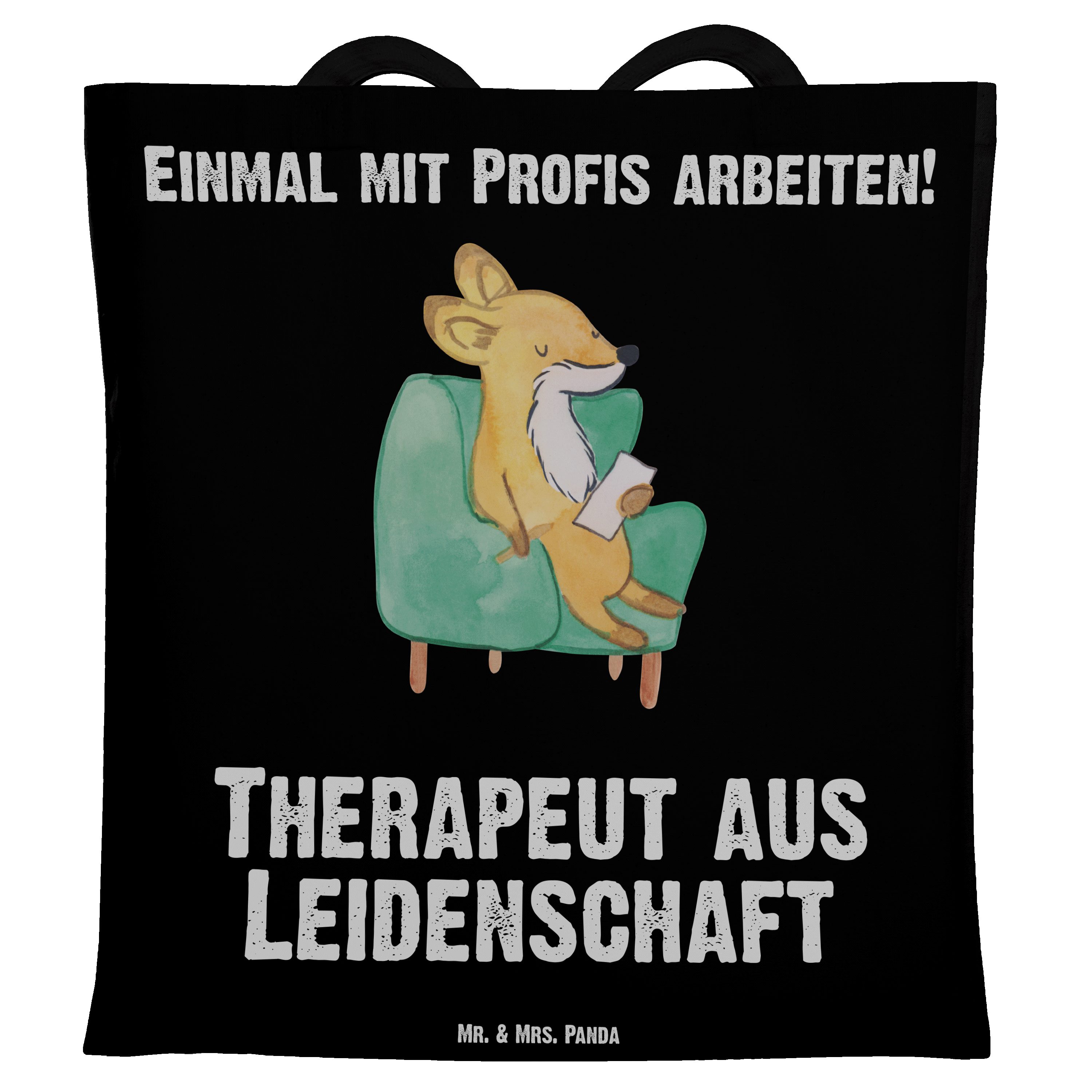 Mitarbeiter, & Mrs. (1-tlg) - Therapeut Mr. aus - Leidenschaft Tragetasche Panda Geschenk, Schwarz Beruf,