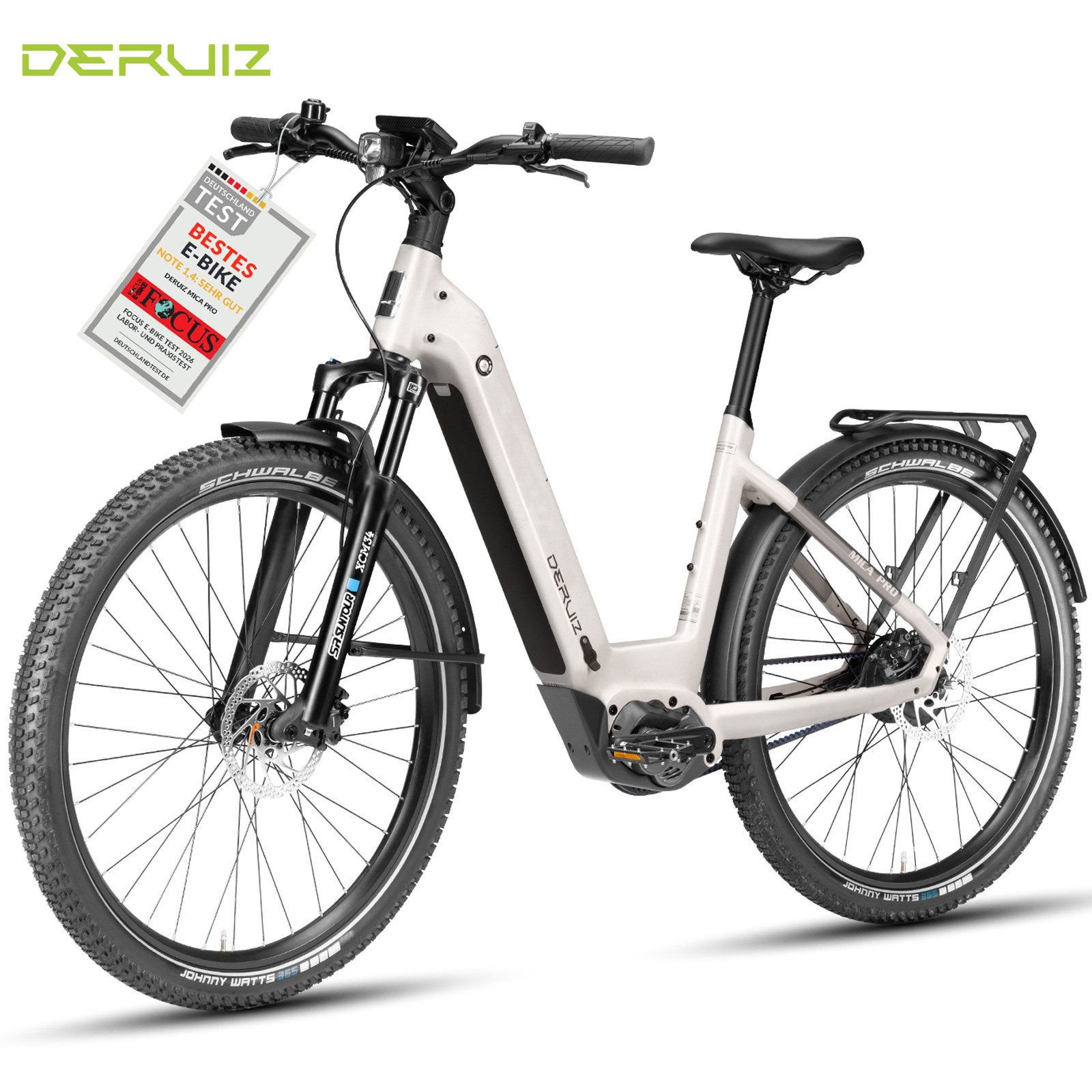 DERUIZ E-Bike Mountainbike 28 Zoll Mica Pro, 110 Nm, bis zu 180 km, 180 kg Gesamtgewicht, Nabenschaltung, Mittelmotor, 720 Wh, (Trittfrequenz- und Drehmomentsensor, Lockout-Federgabel, Tiefeinsteiger), Gates CDX, ENVIOLO stufenlos, 100-mm-Federgabel, App-Navigation