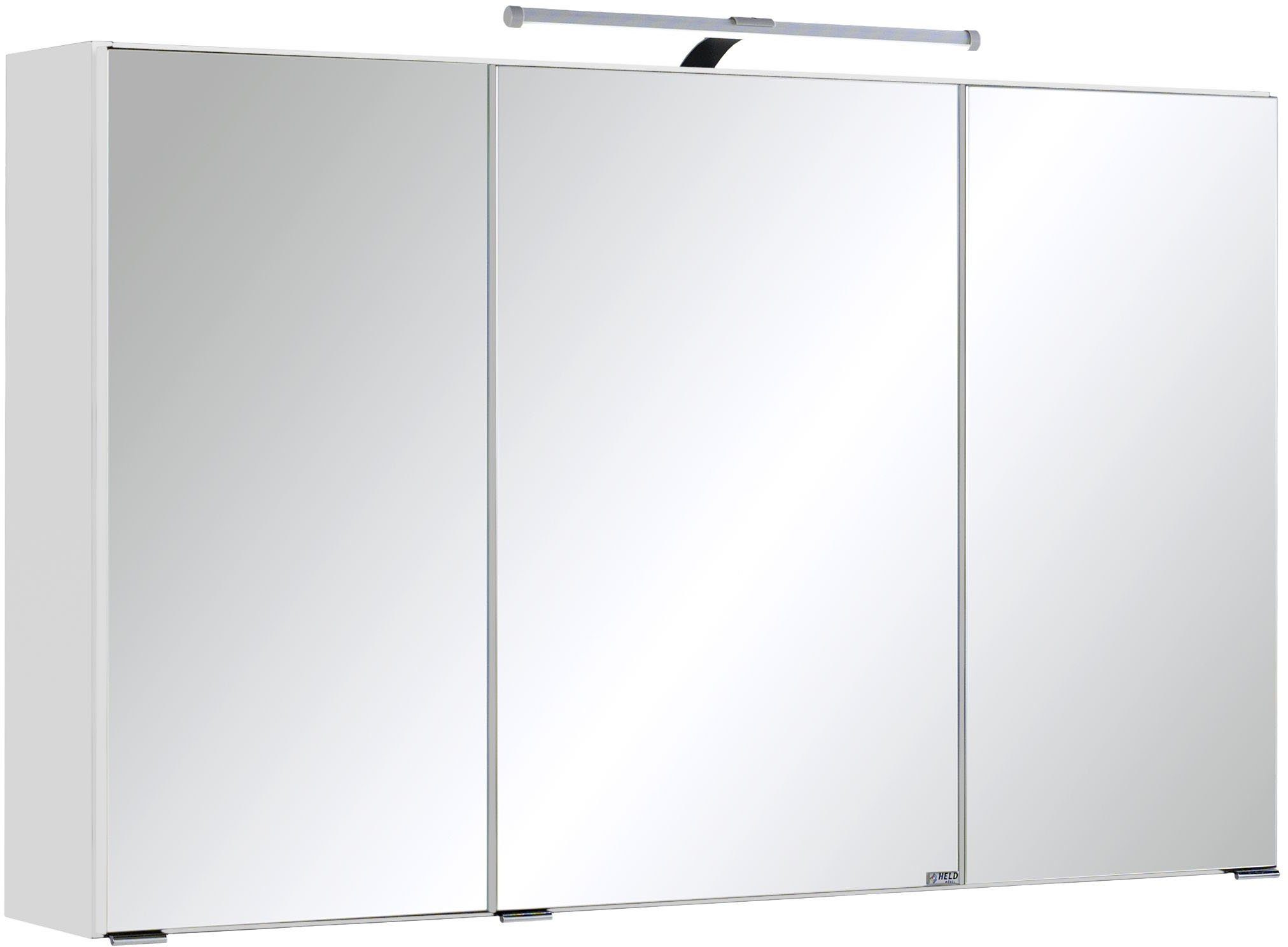 welltime Spiegelschrank Trento, verschiedene Ausführungen und Farben Breite 100 cm, mit 3D-Effekt, Spiegeltüren, Inklusive LED-Beleuchtung