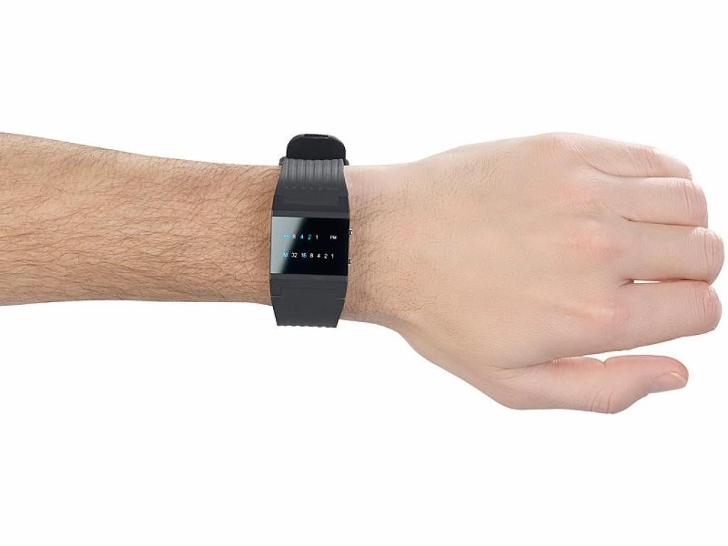 St. Leonhard Digitaluhr St. Leonhard LED Binär Herrenuhr blaue LED Armbanduhr Uhr Binäruhr, Innovative Binär-Uhr für Männer mit Köpfchen – Bild 5 von 5