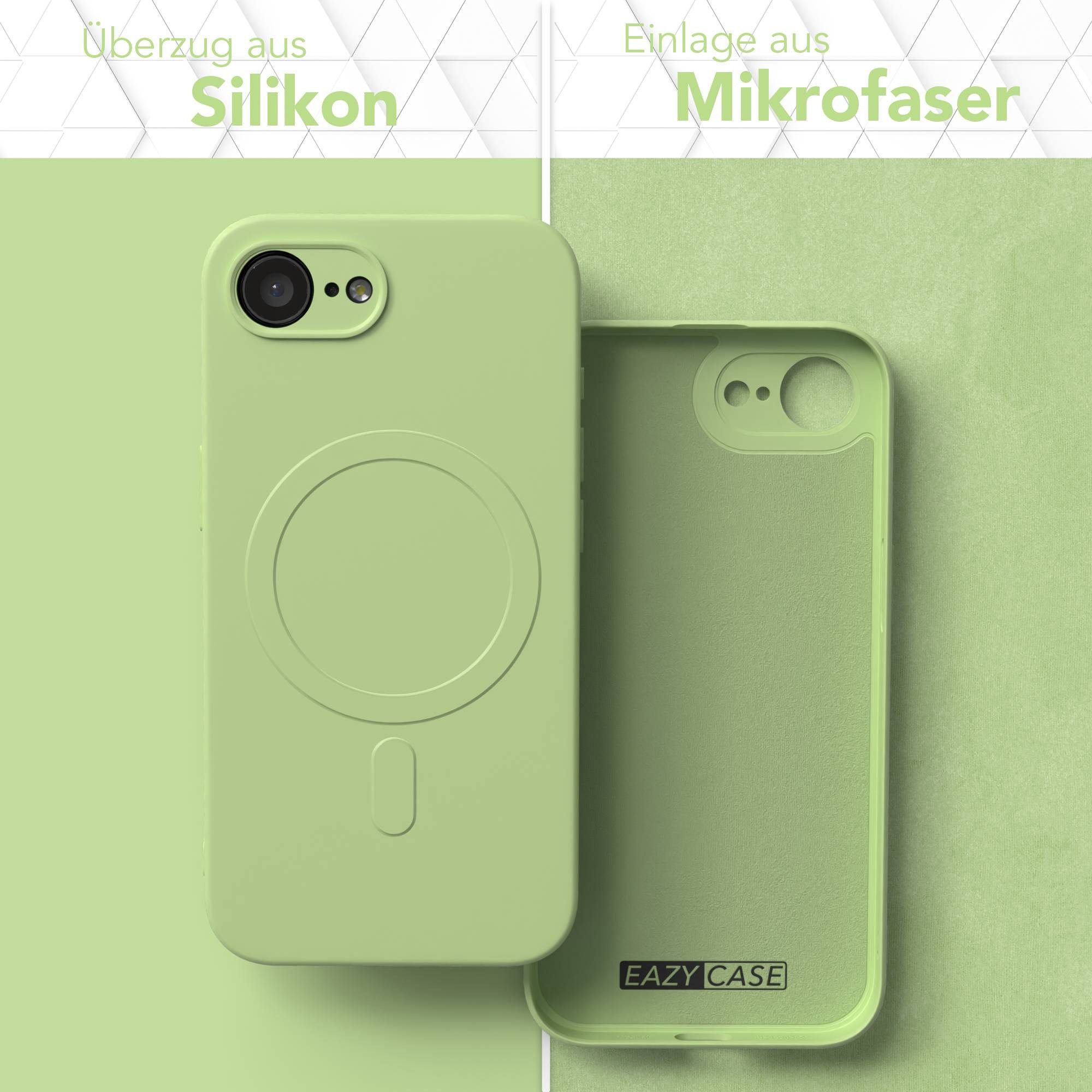 EAZY CASE Handyhülle für Apple iPhone 16e Hülle Silikon 6,1 Zoll, Schutzhülle MagSafe kompatibel Anti-Slip Oberfläche kratzfest Grün