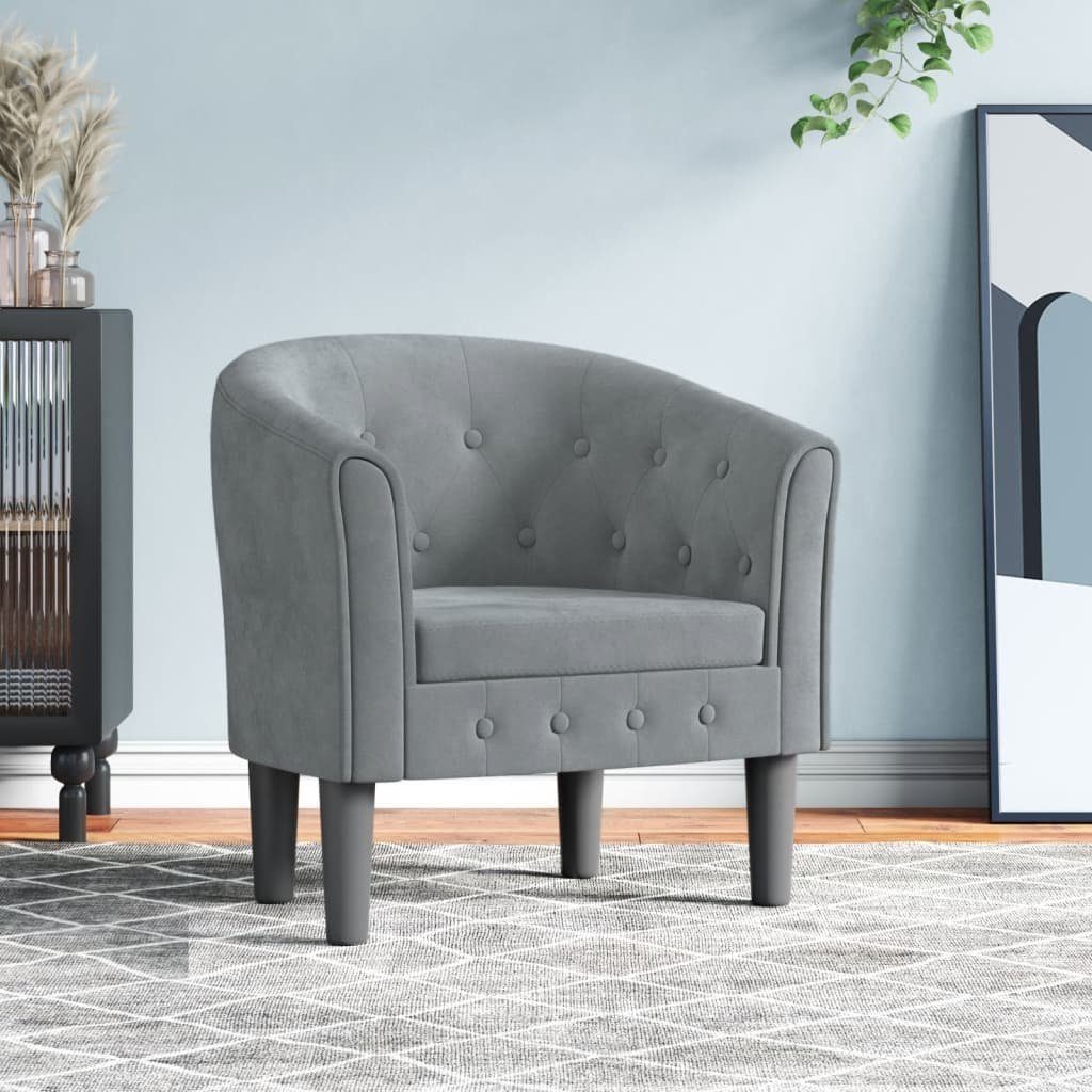 vidaXL Sessel Clubsessel Dunkelgrau Samt (1-St)