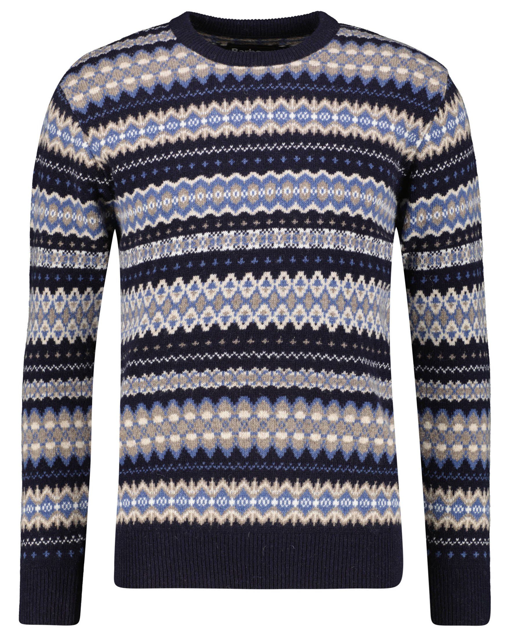 Barbour Strickpullover Herren Strickpullover CASE (52) (1-tlg) marine ISLE FAIR Lammwolle aus