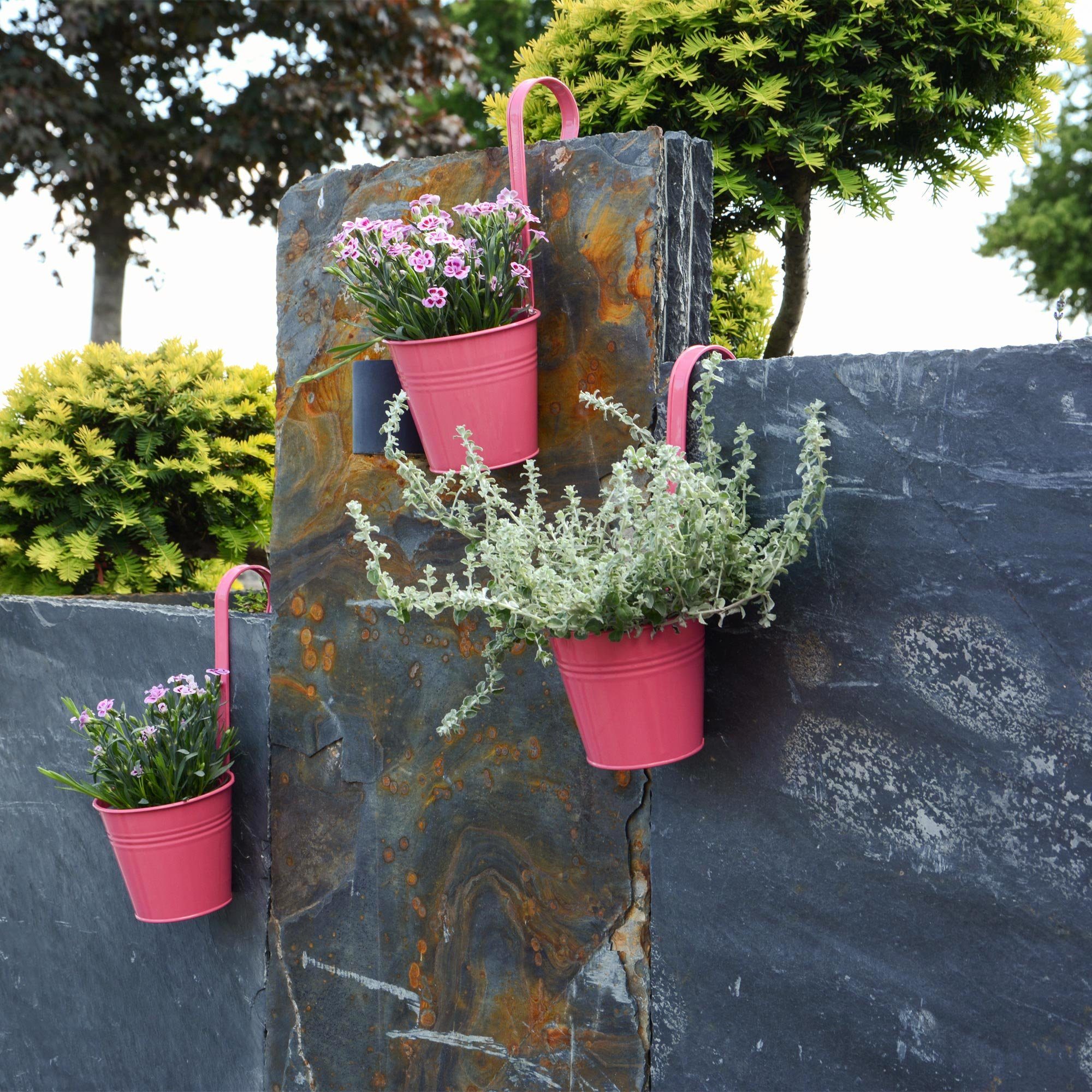 Metall Farben, Pflanzen Hängeblumentöpfe Set), in für GARDEN sommerlichen bunt Hängetöpfe UNUS aus Blumentopf (14er