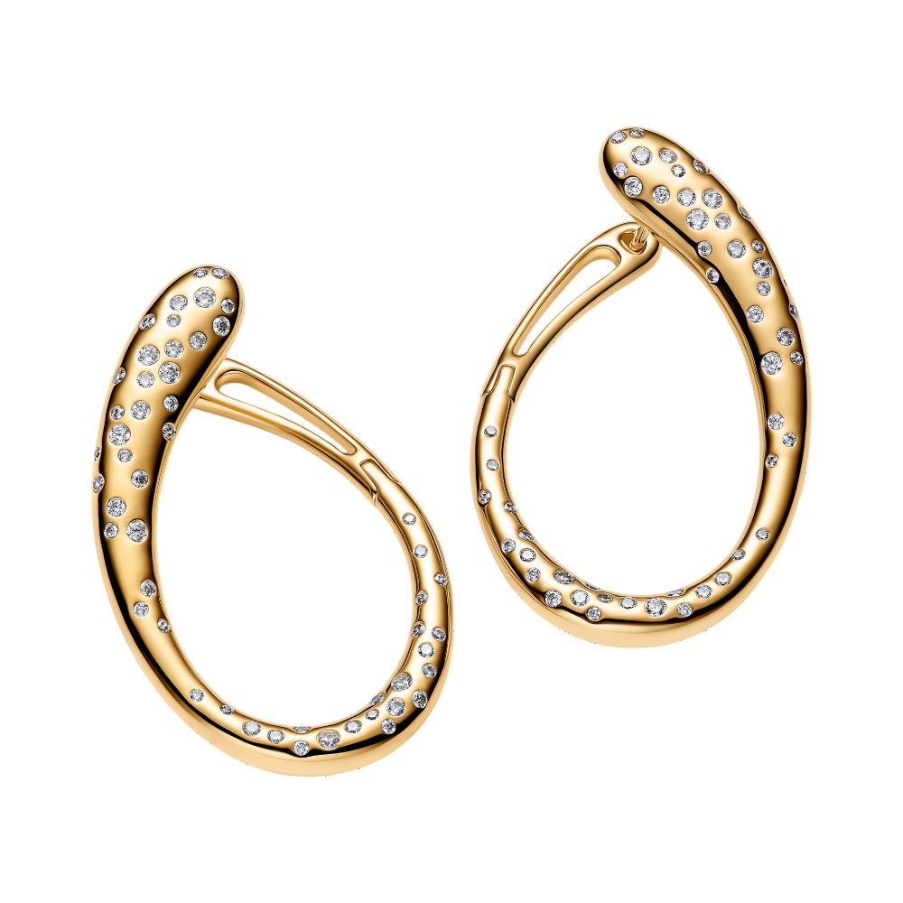 Pandora Paar Creolen 264660C01, Vergoldet, Zirkonia, Oval