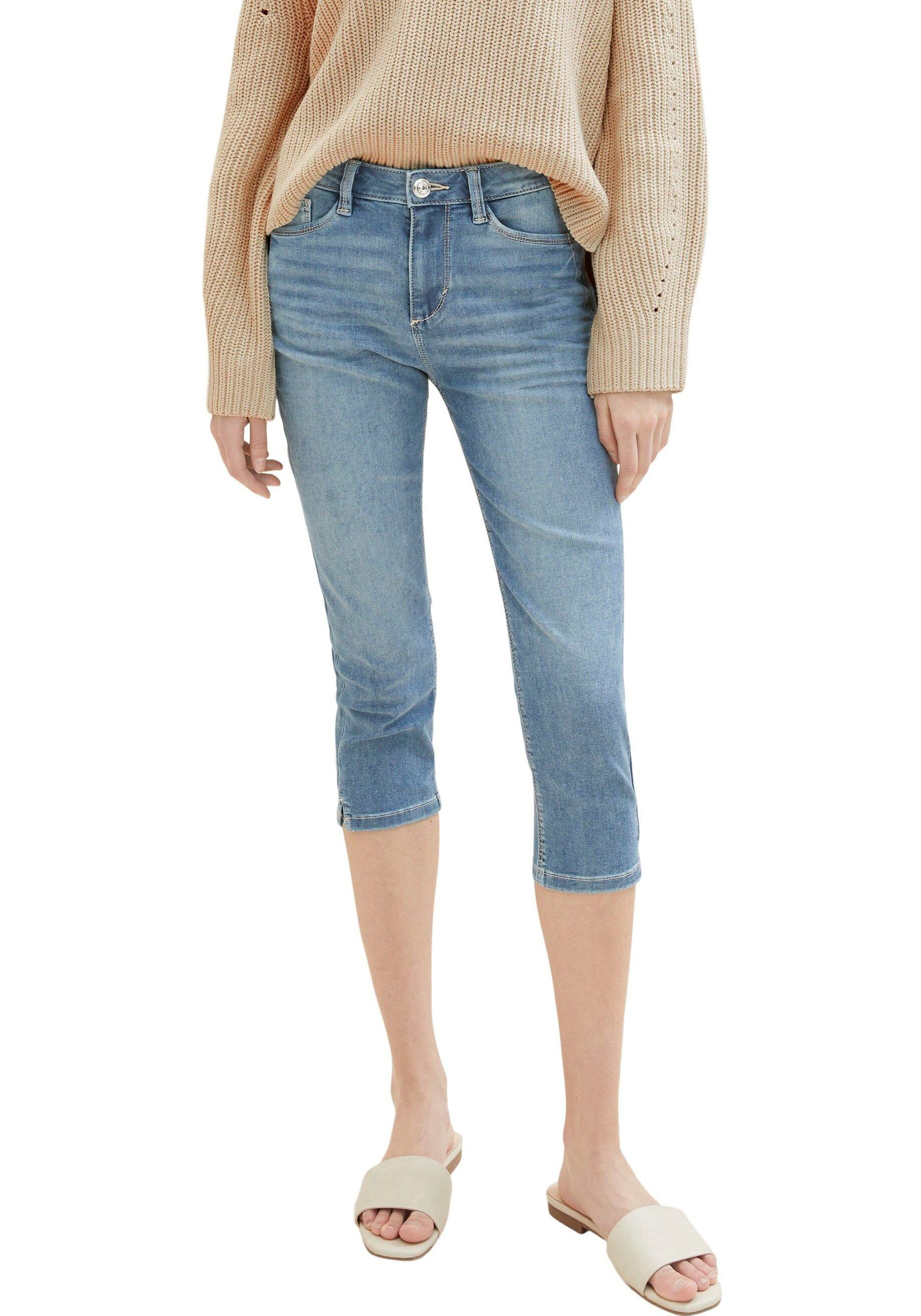 TOM TAILOR Caprijeans Kate mit kleinem Schlitz am Bein light stone wash