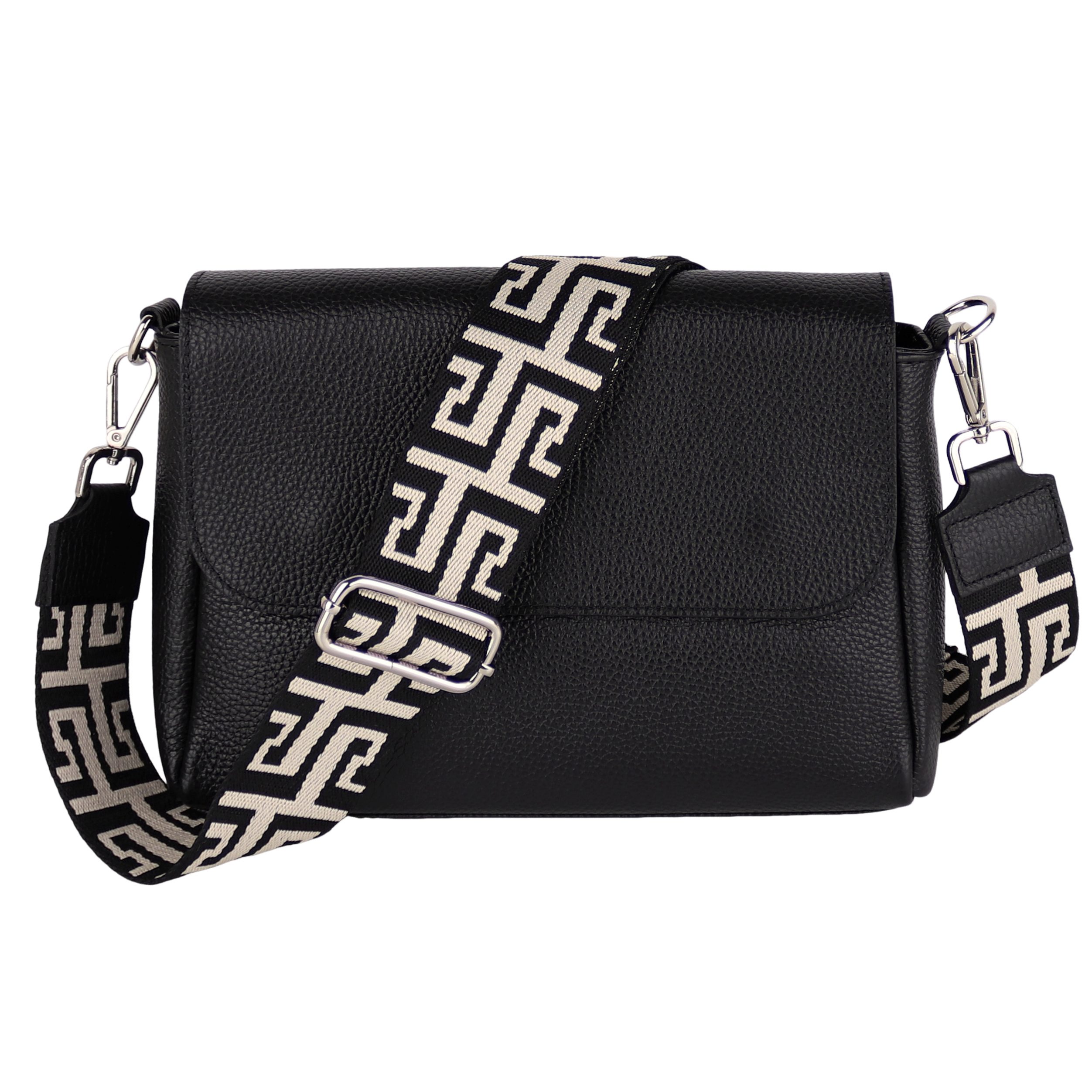 Umhängetasche Damen, Crossbody Bag, Echtleder Made in Italy