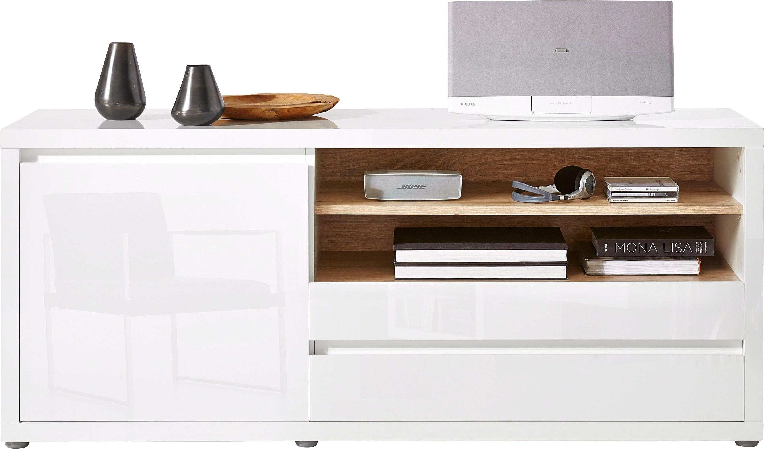 ROOMED Sideboard MORO in weiß / Eichefarben San Demo - nur 199,99€