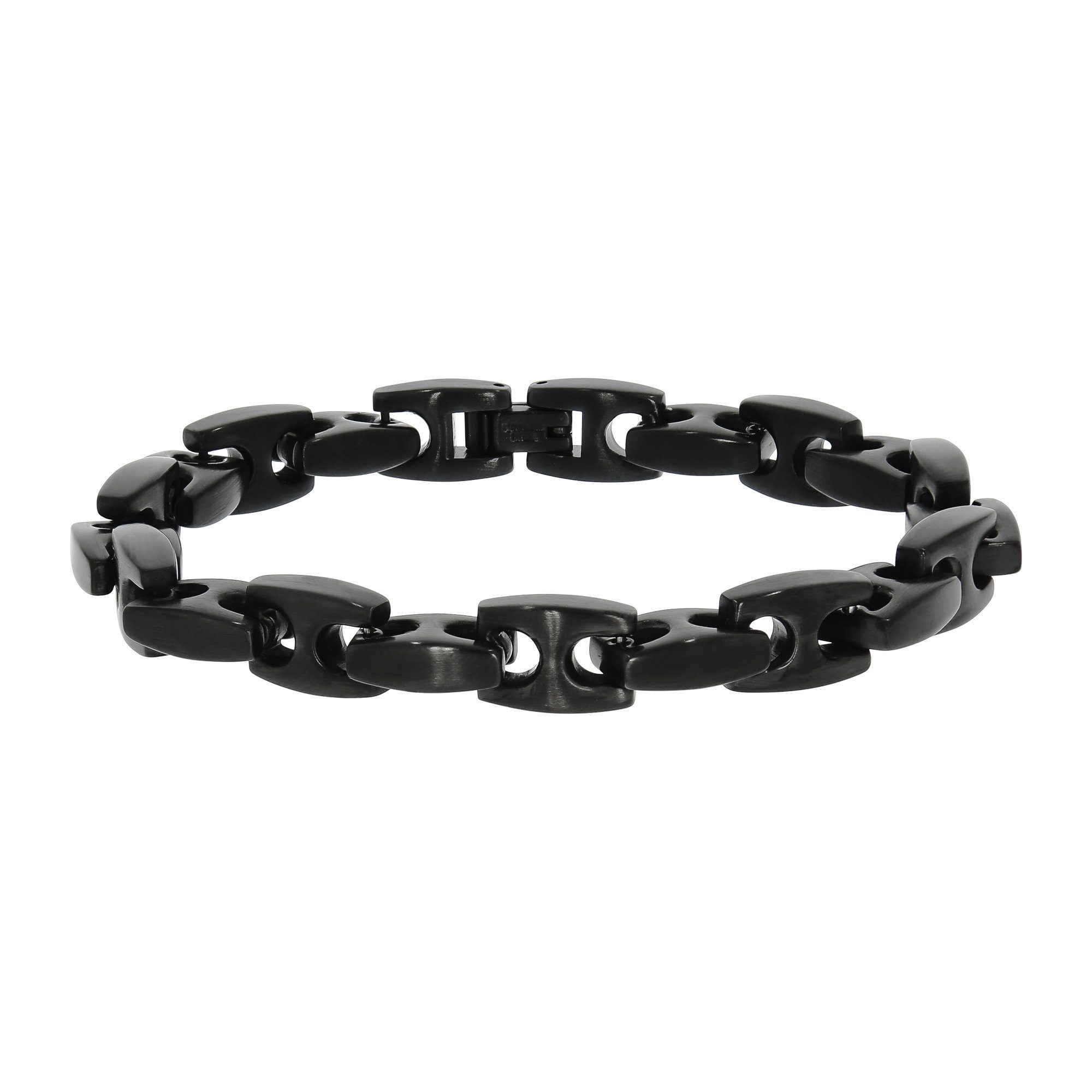 Zeeme Armband Edelstahl poliert schwarz matt