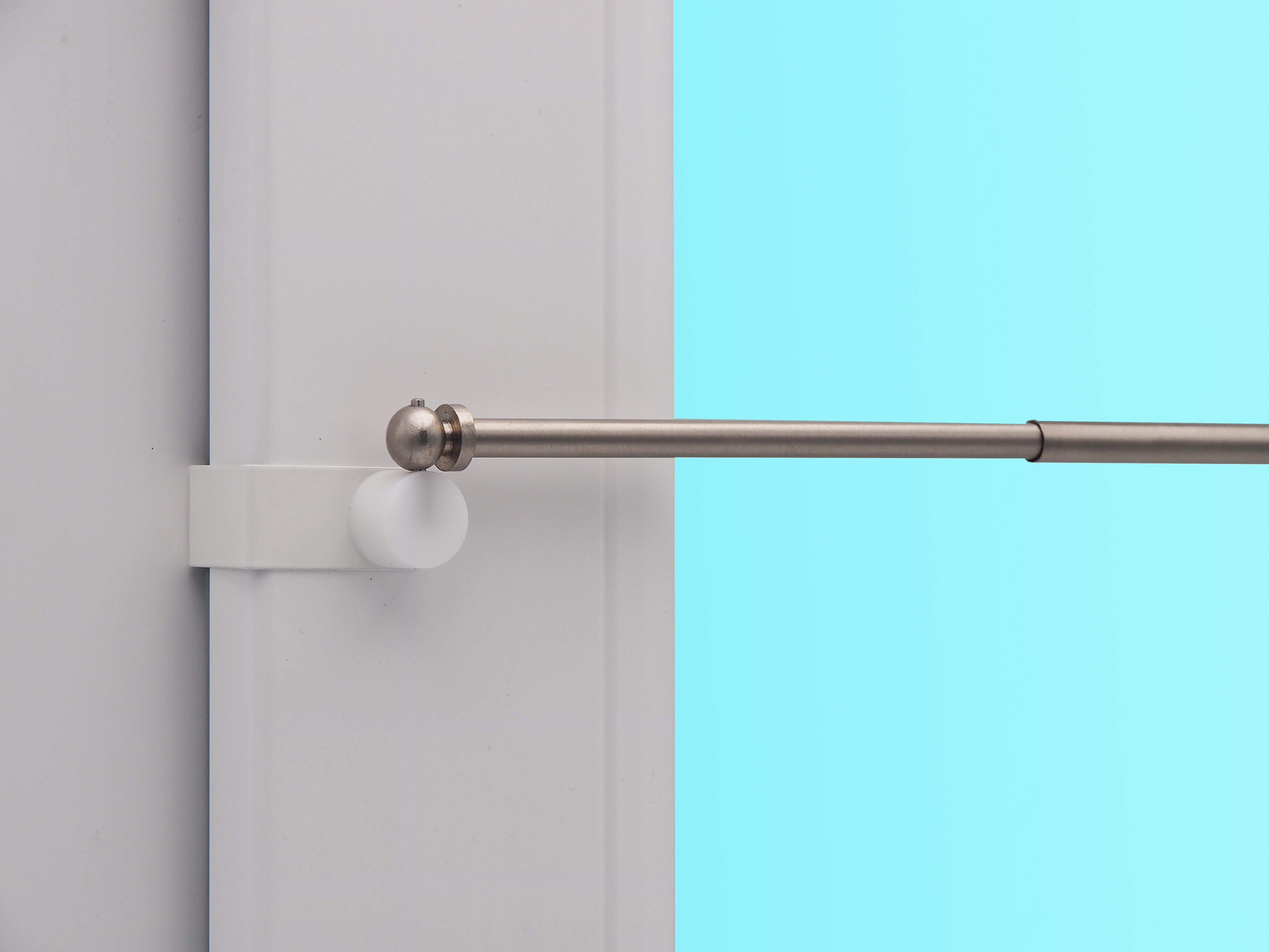 dekondo Gardinenstange Eleganz, ausziehbar, Fensterhaken klemmbar, nickel matt, inkl. Fensterhaken für einen Klemmbereich von 15-20 mm