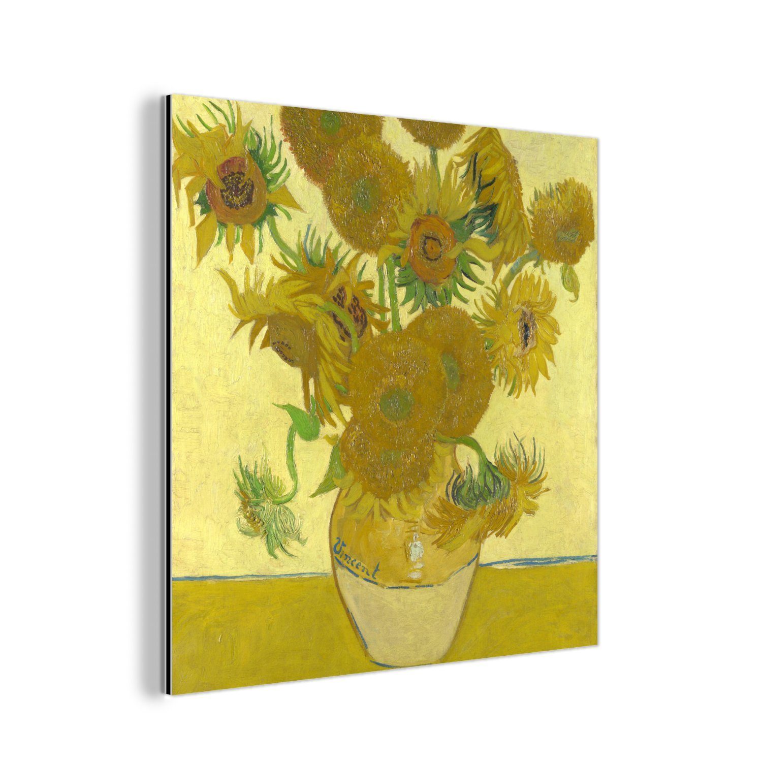 Metallbild Alu-Dibond-Druck, deko Gogh, aus MuchoWow St), Metall, Gemälde - Sonnenblumen (1 Aluminium van Vincent